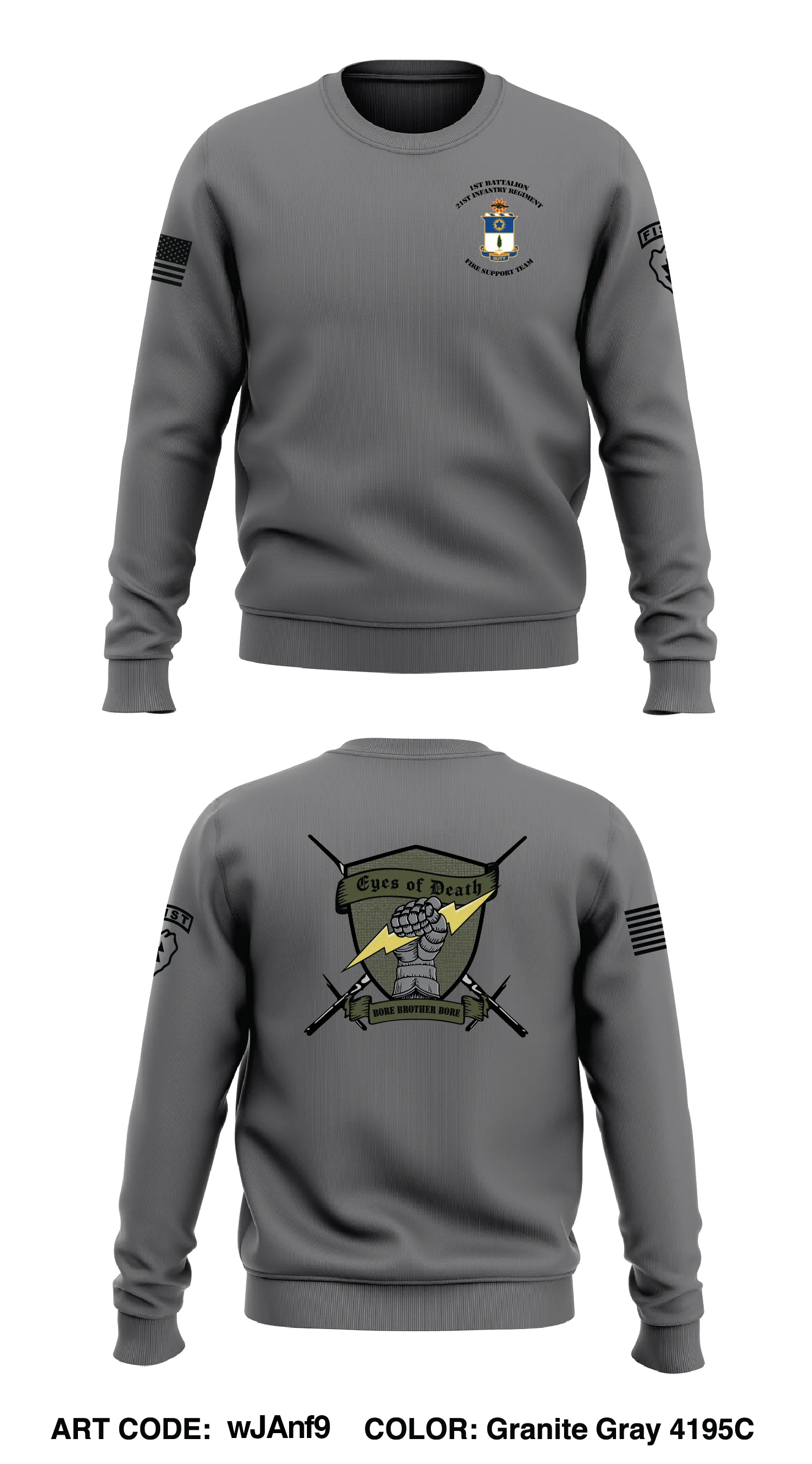 1-21 IN Fire Support Element  Store 1 Core Men's Crewneck Performance Sweatshirt - wJAnf9