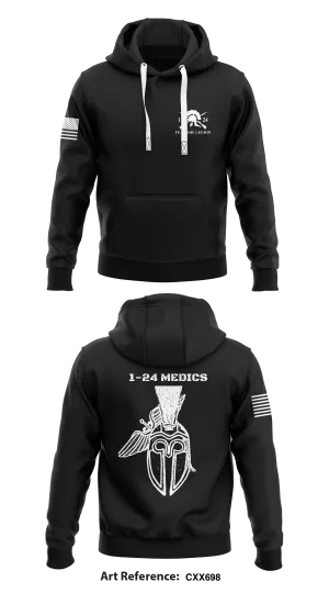 1-24 INFANTRY  Core Men's Hooded Performance Sweatshirt - CXX698