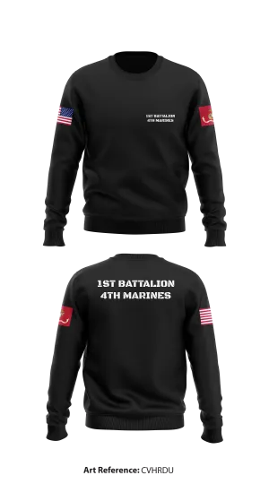 1st Battalion 4th Marines   Store 1 Core Men's Crewneck Performance Sweatshirt - CvHrdu