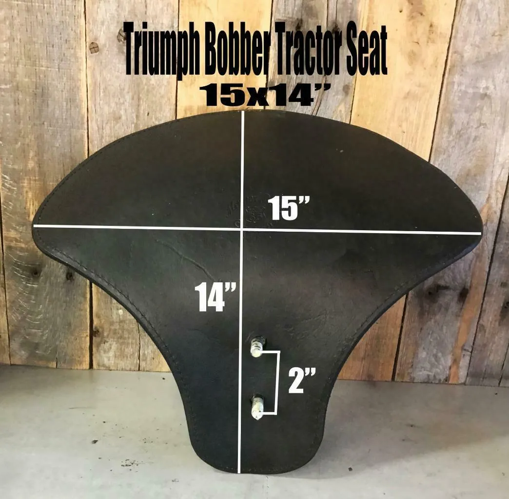 2017-2025 Triumph Bobber Seat Solo 15x14" Brown Leather Tractor With Leg Skirts