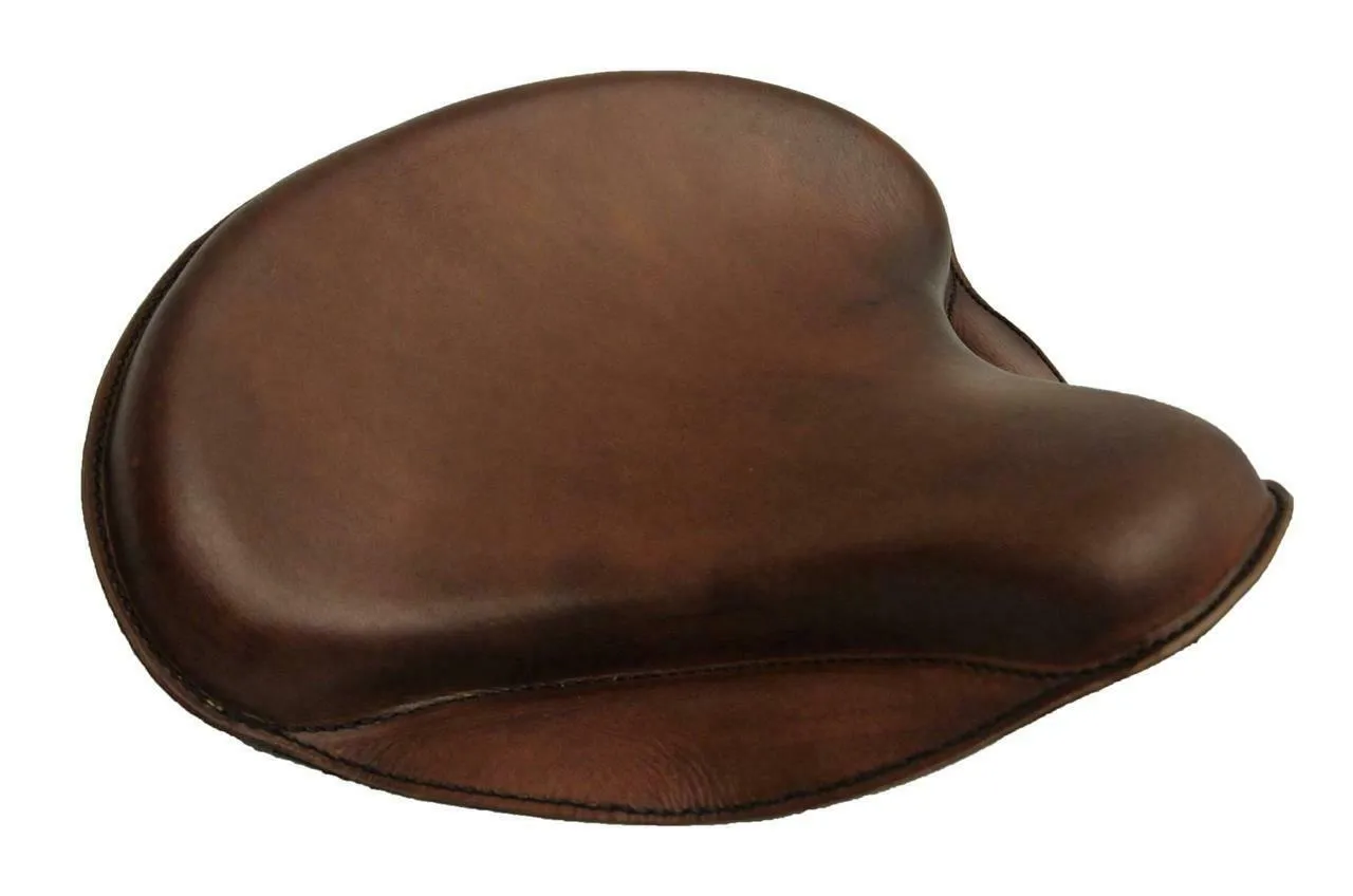 2017-2025 Triumph Bobber Seat Solo 15x14" Brown Leather Tractor With Leg Skirts