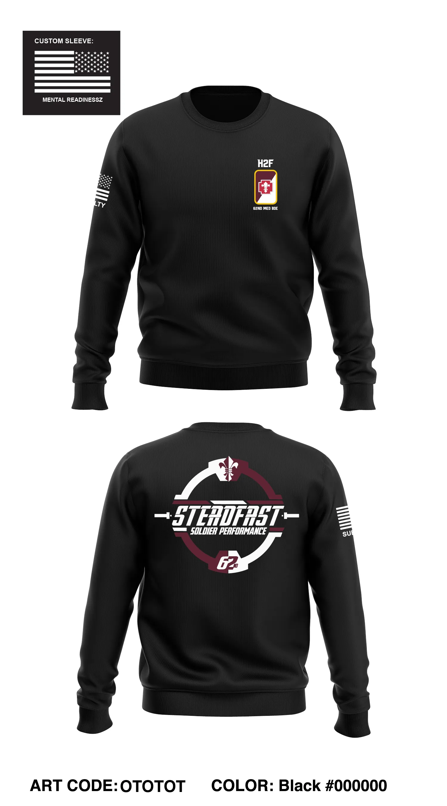 62nd Medical Brigade Store 1 Core Men's Crewneck Performance Sweatshirt - OTOTOT