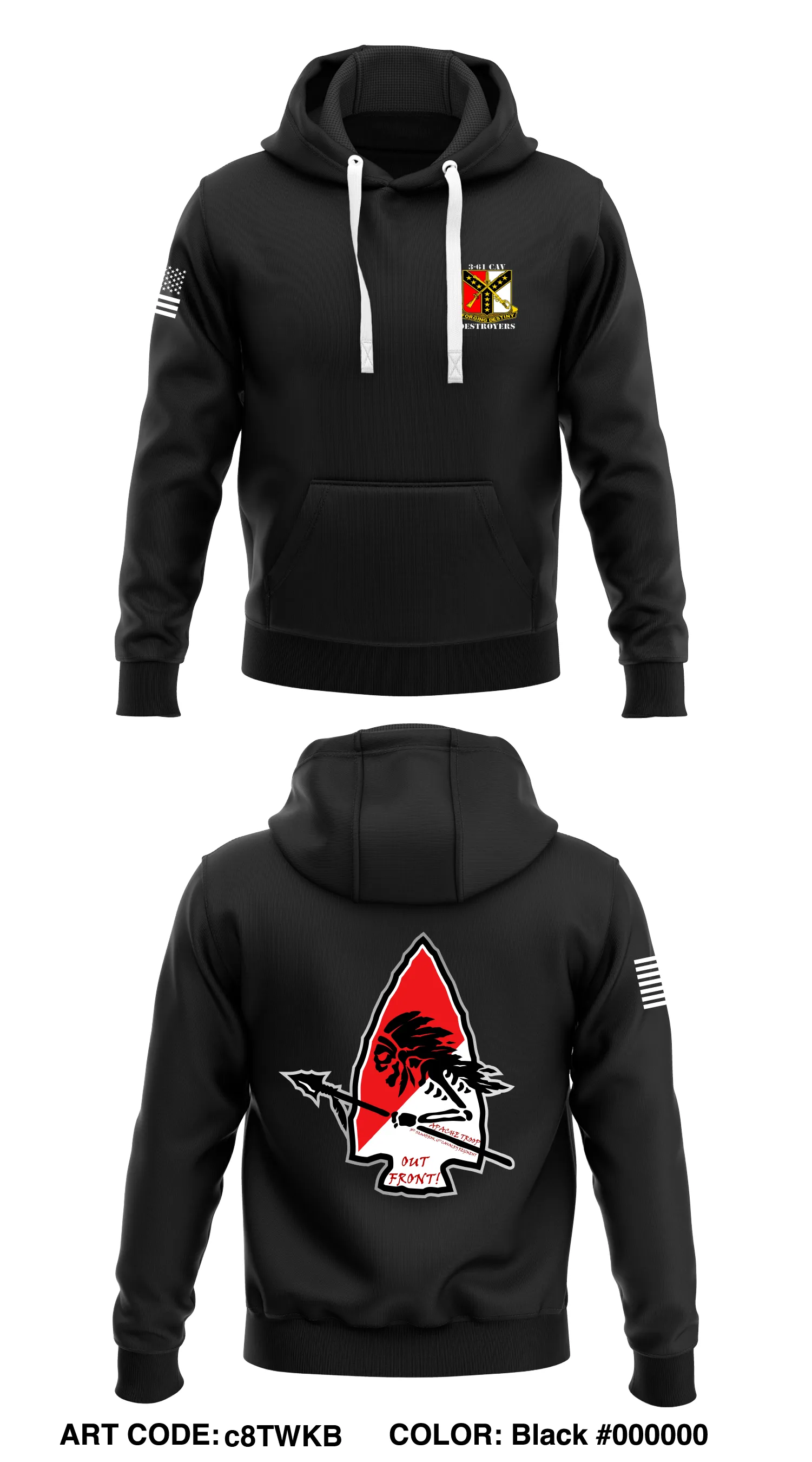 A TRP, 3-61 CAV, 2SBCT, 4ID Store 1  Core Men's Hooded Performance Sweatshirt - c8TWKB