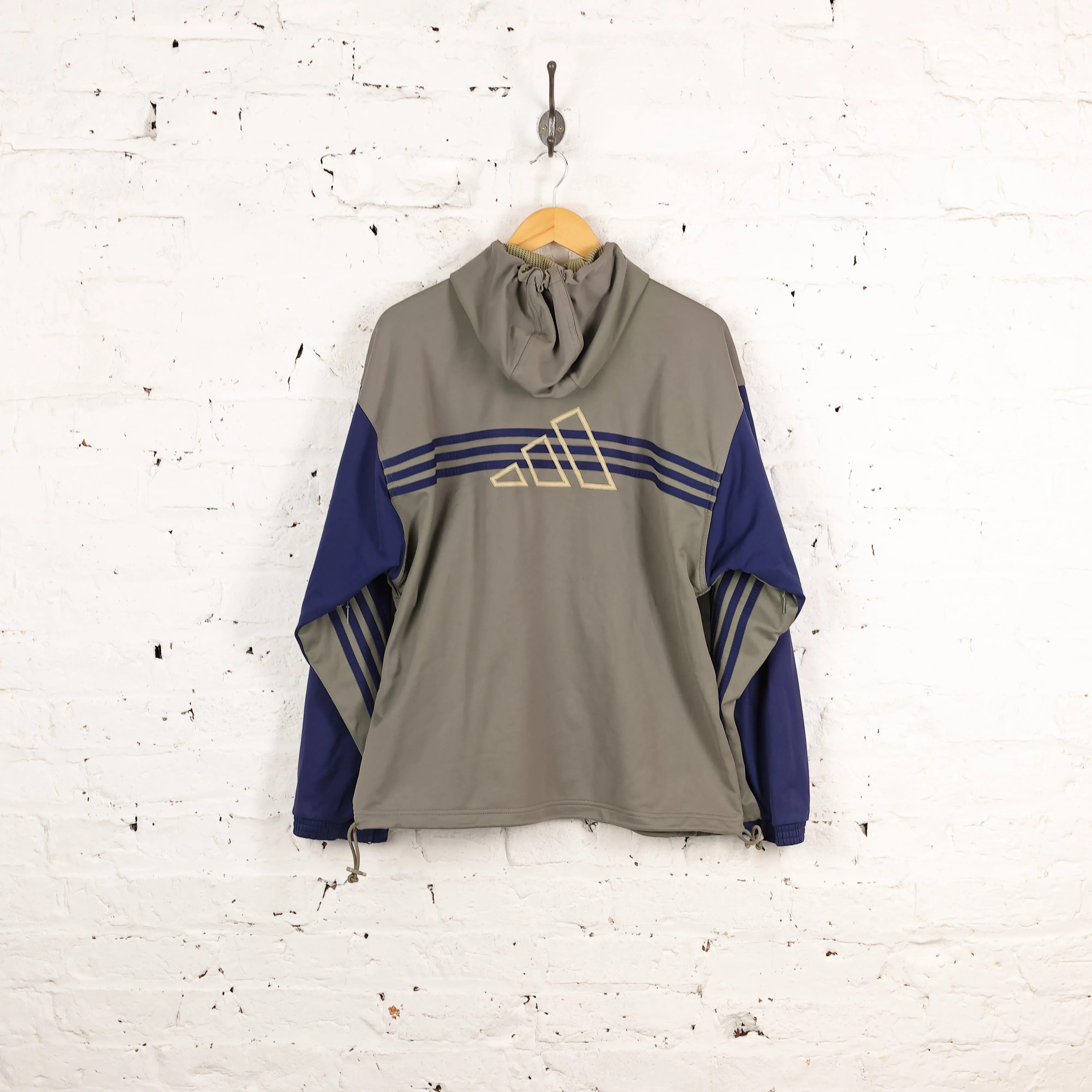 Adidas 90s Hooded Tracksuit Top Jacket - Green - M