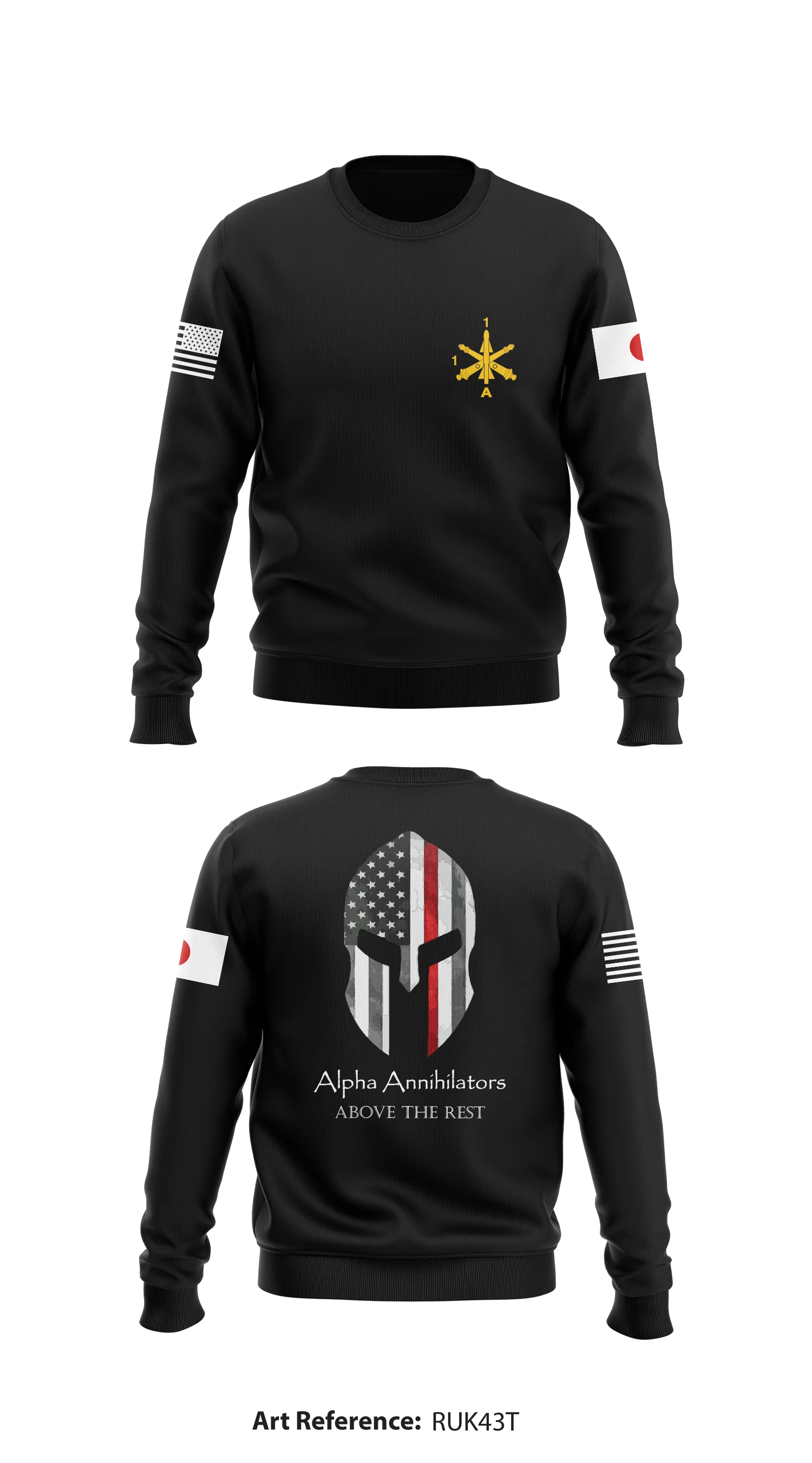 Alpha Battery, 1-1 Air Defense Artillery Store 1 Core Men's Crewneck Performance Sweatshirt - RuK43t
