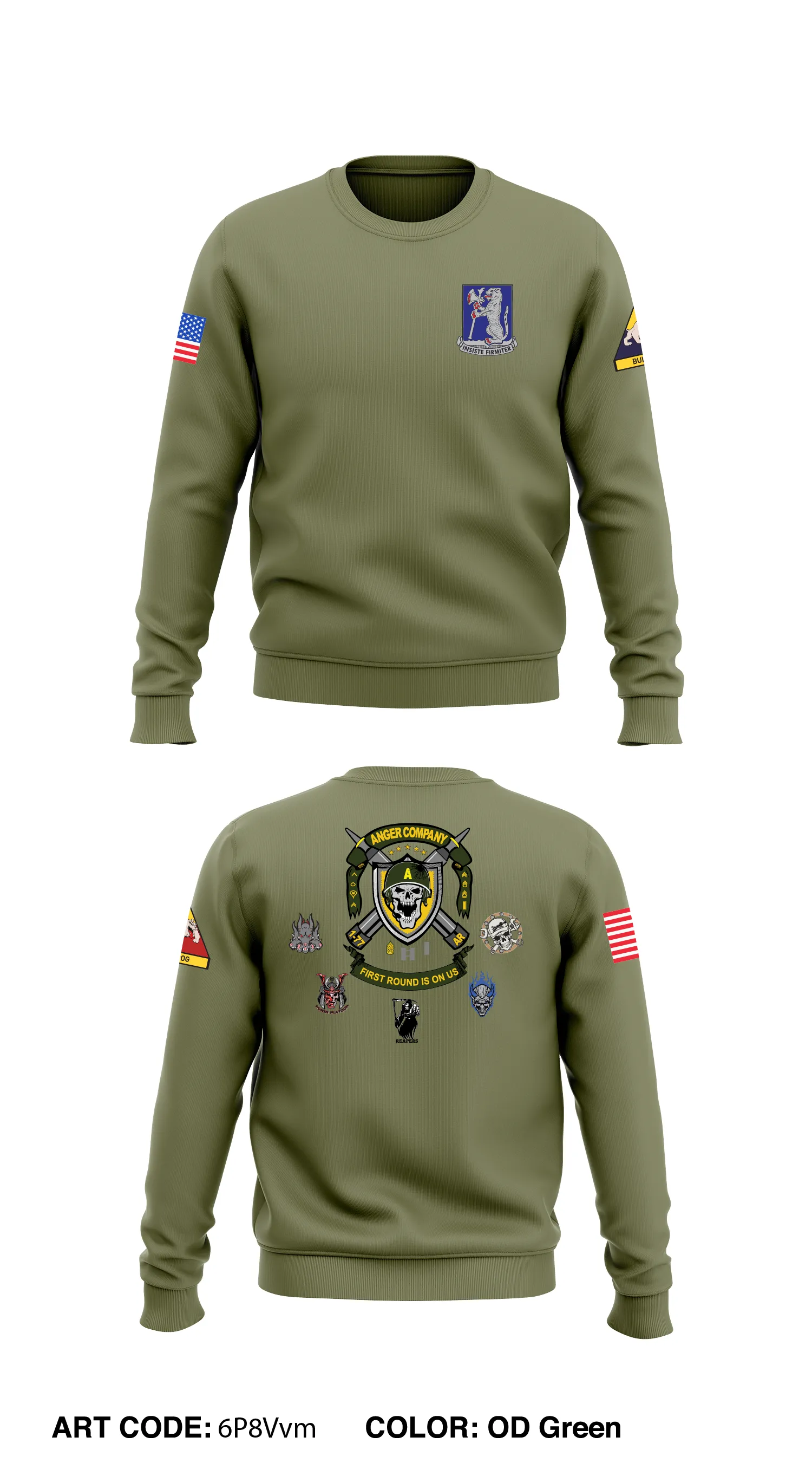 Anger Co, 1-77 AR Core Men's Crewneck Performance Sweatshirt - 6P8Vvm