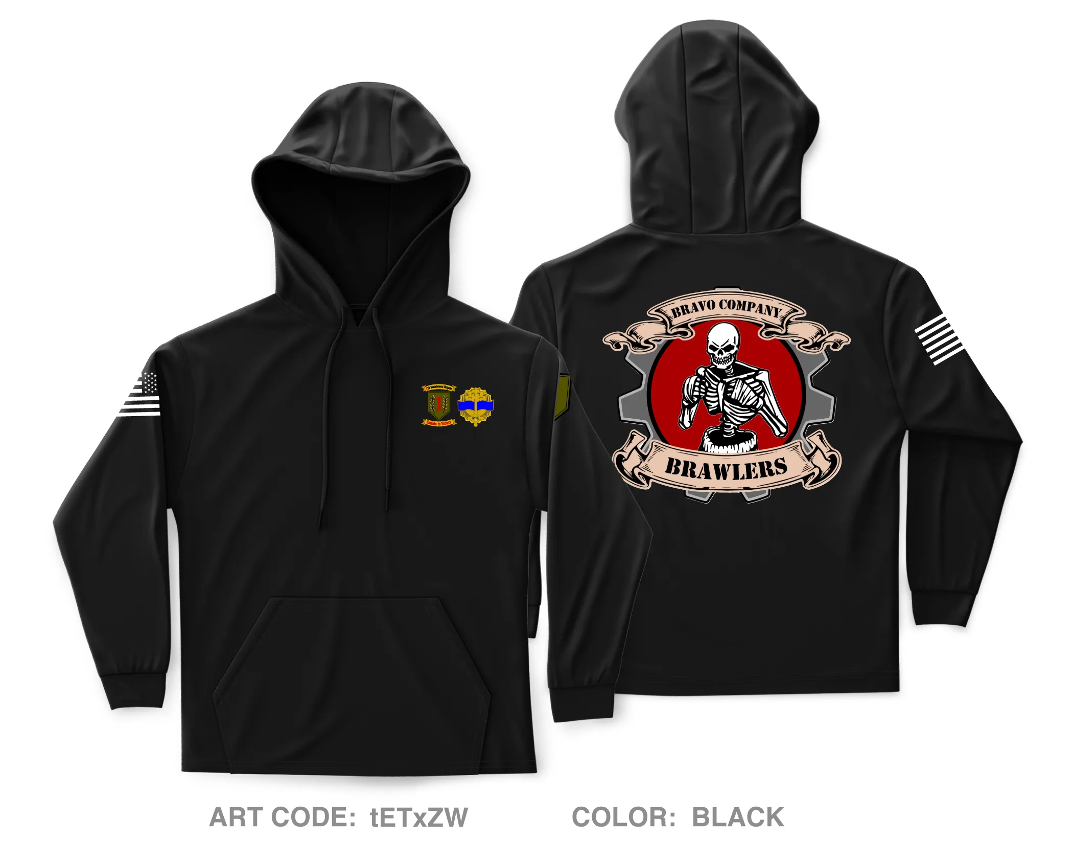 B Co, 541st DSSB, 1 IDSB Core Men's Hooded Performance Sweatshirt - tETxZW