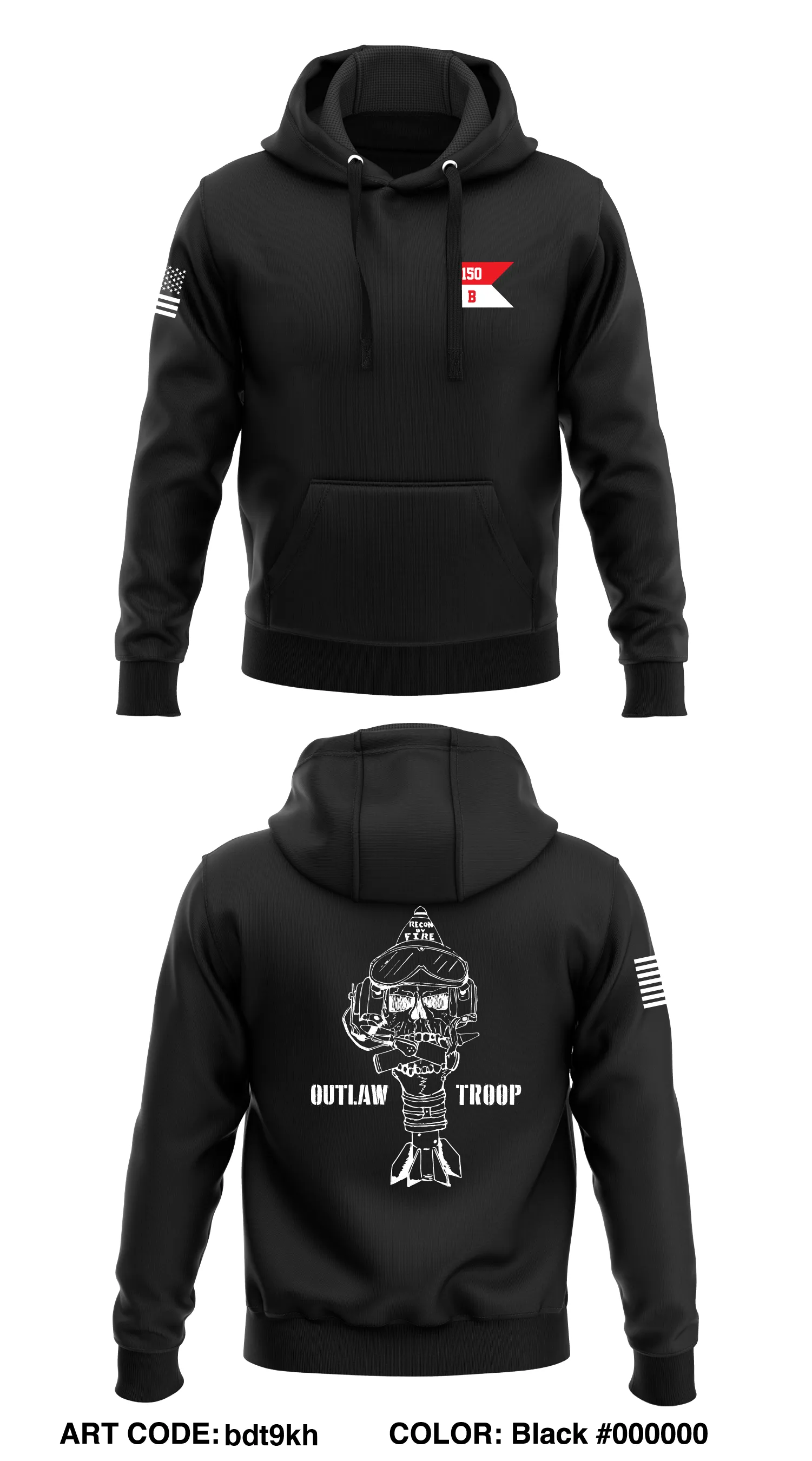 B TRP. 1-15th CAV  Core Men's Hooded Performance Sweatshirt - bdt9kh