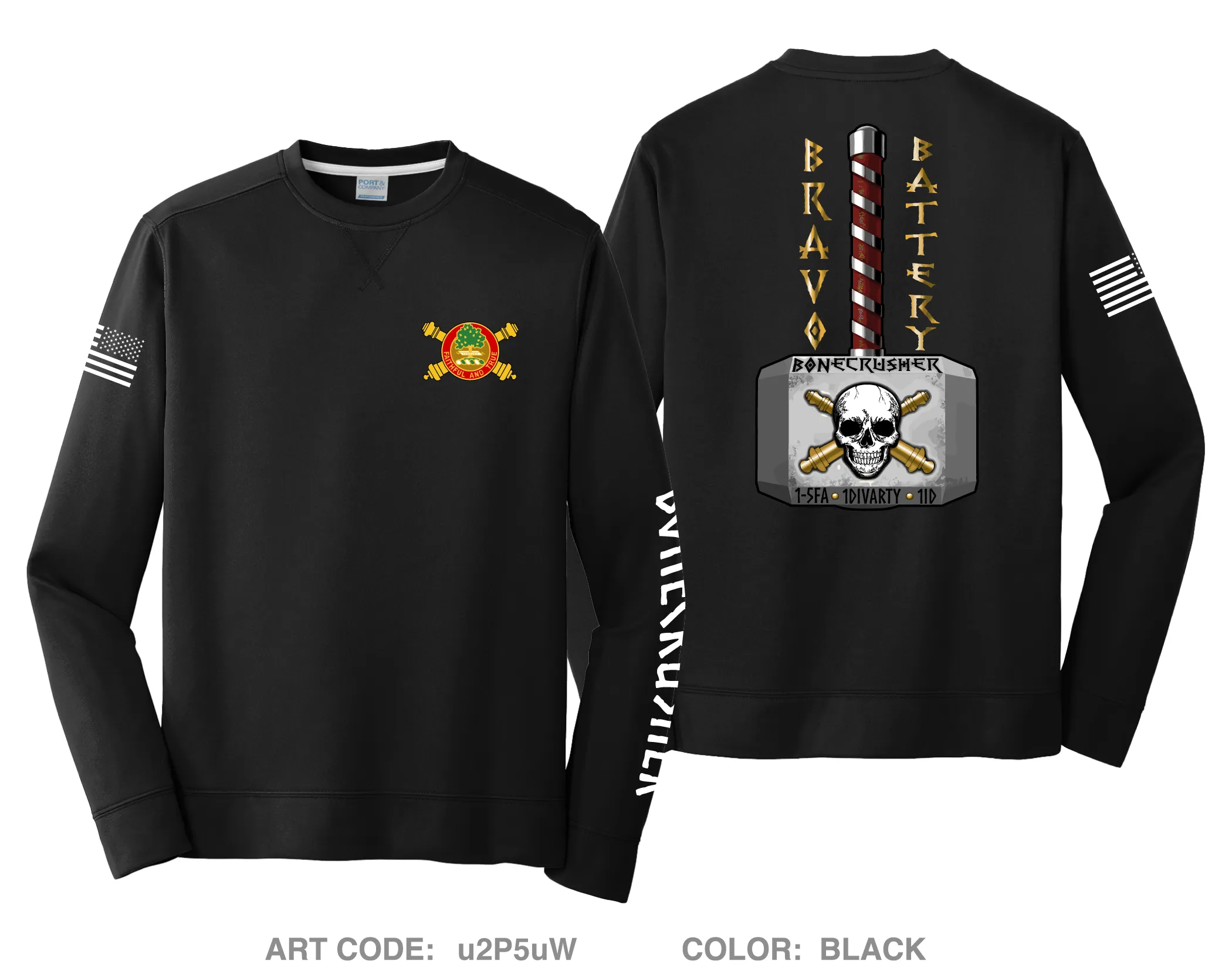B|1-5FA, 1DIVARTY, 1ID Core Men's Crewneck Performance Sweatshirt - u2P5uW
