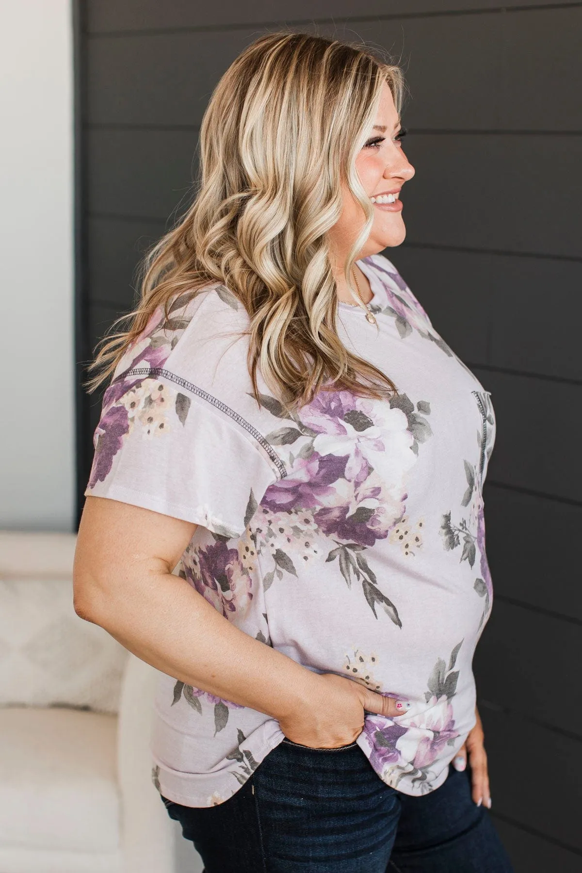 Be The One Floral Top- Lilac