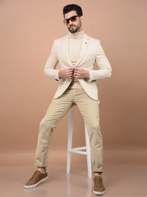 Beige Single Breasted Blazer