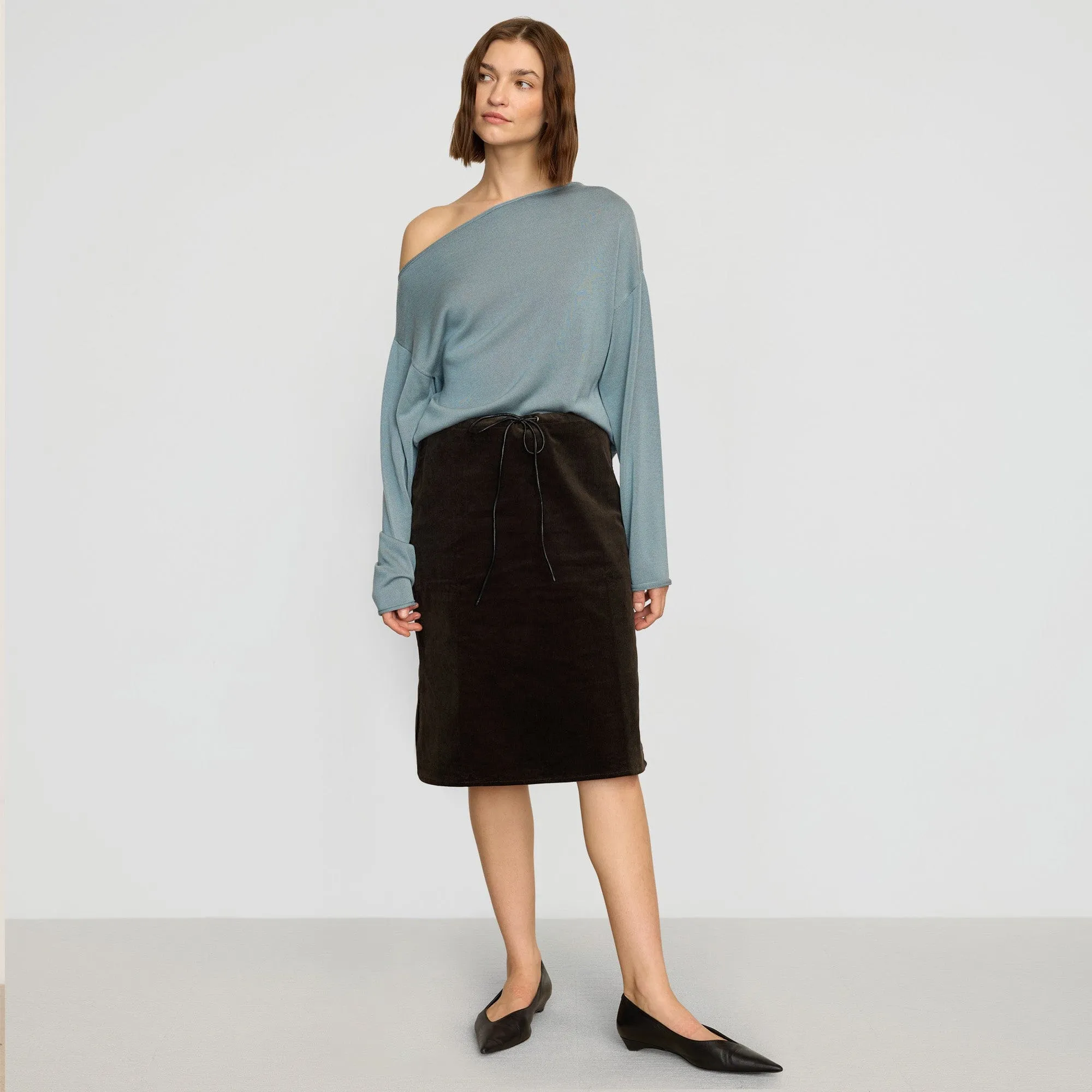 Bellamy Corduroy Tie-Waist Skirt
