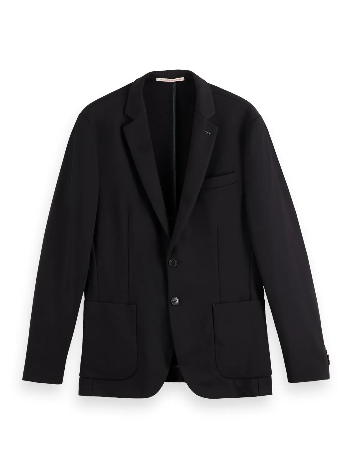 Black Mélange Knitted Jersey Blazer