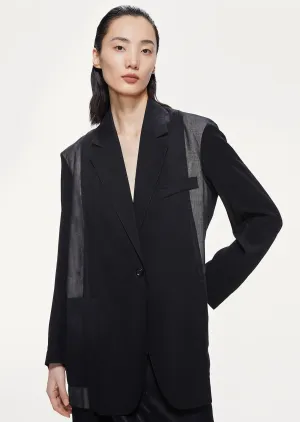 Blazers / JNBY Loose Fit Patchwork H-Line Long Sleeve Blazer