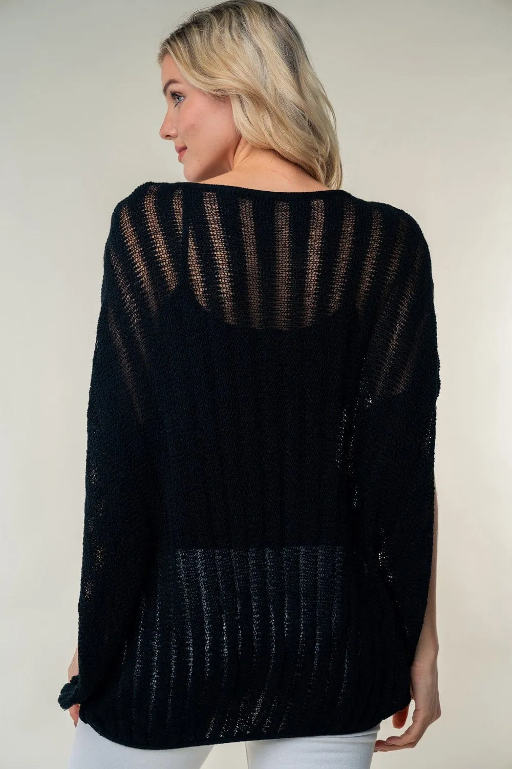 Brenna Open Knit Short Sleeve Boxy Sweater
