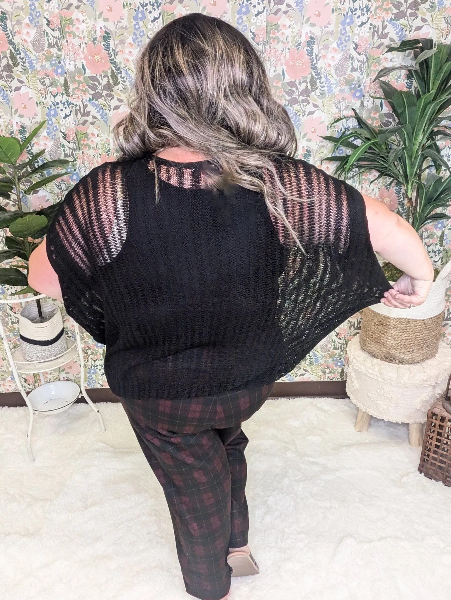 Brenna Open Knit Short Sleeve Boxy Sweater