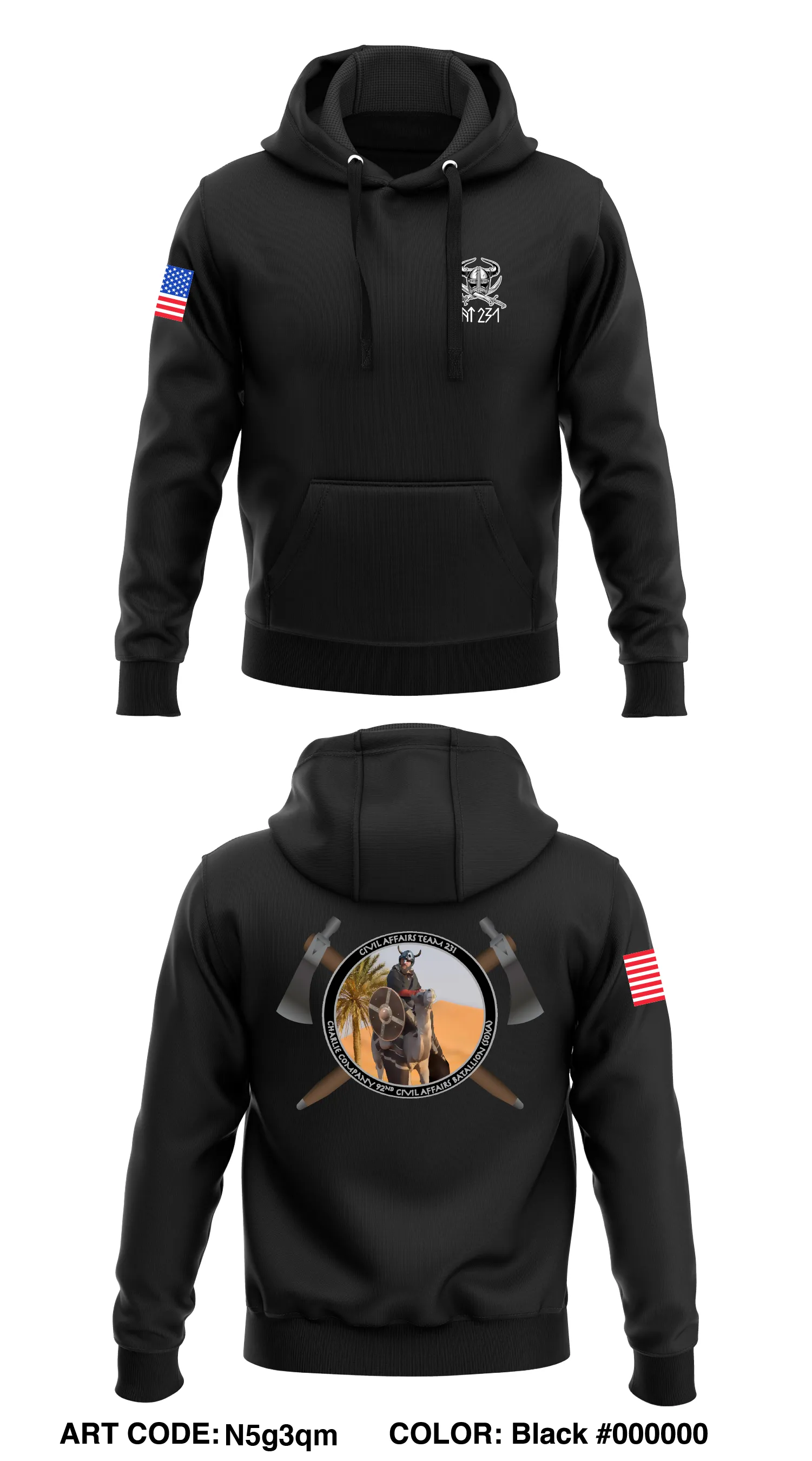 C Co. 92nd Civil Affairs  Core Men's Hooded Performance Sweatshirt - N5g3qm