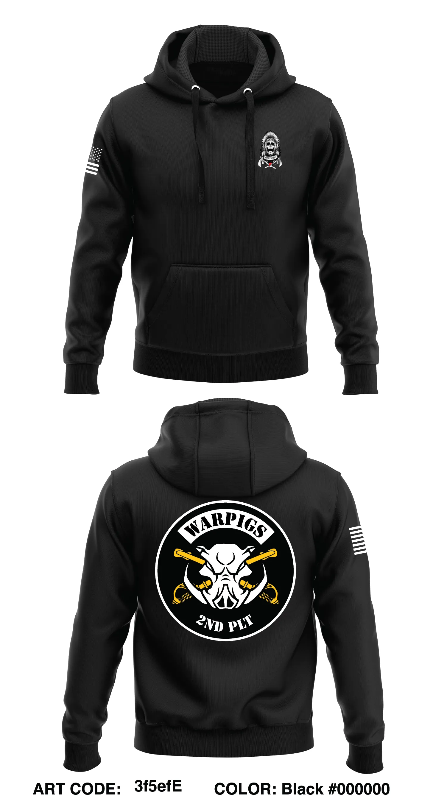 C Trp, 6-9th Cav, 3rd ABCT, 1st CD  Store 1  Core Men's Hooded Performance Sweatshirt - 3f5efE