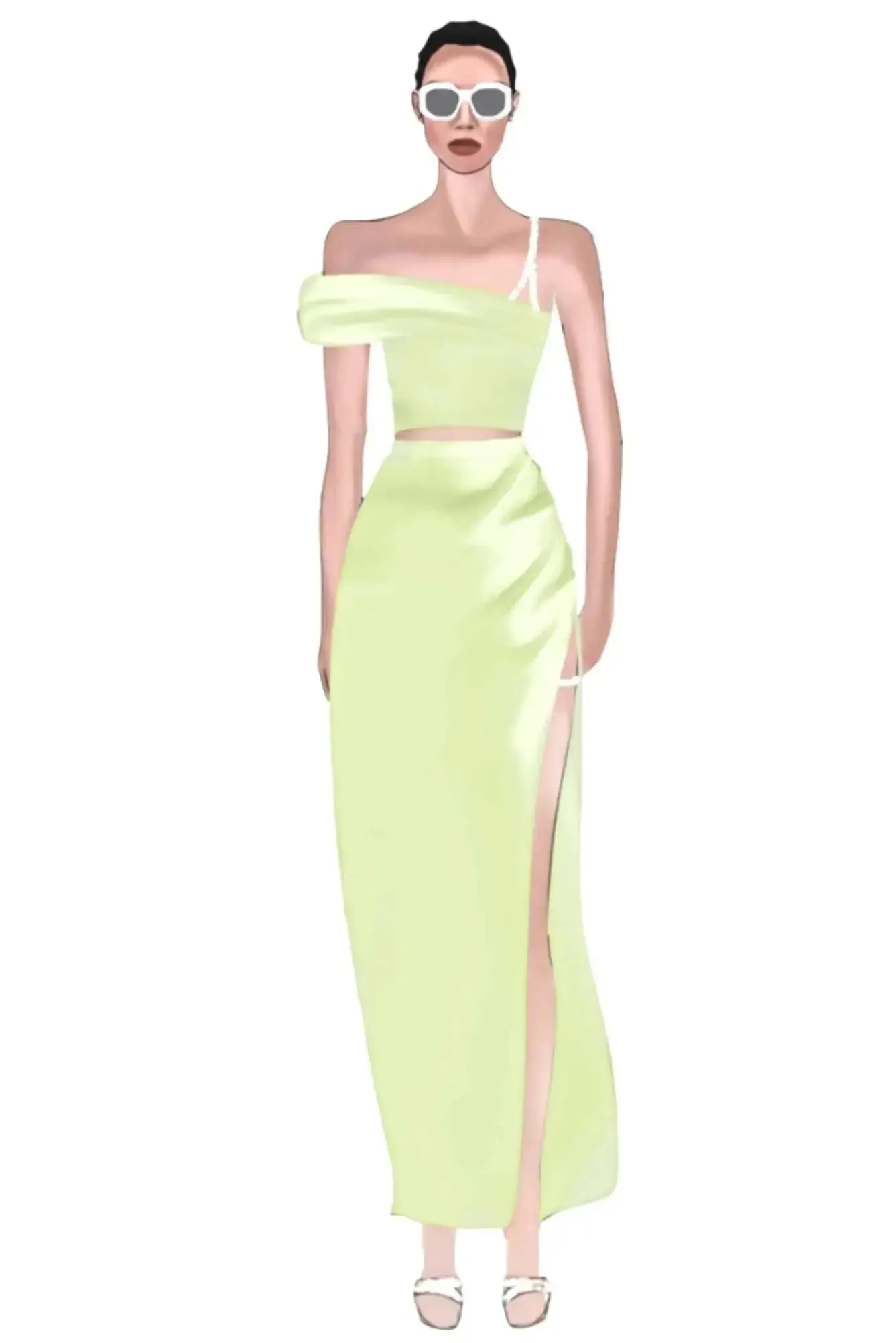 Call Me Yours White Diamond and Jade Skirt