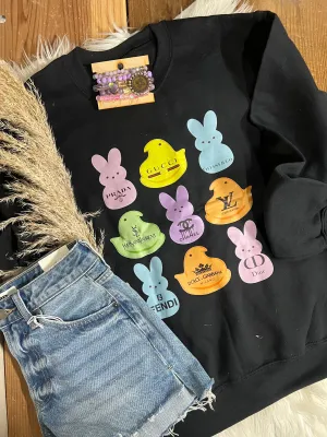 Candy Fluff Bunny Sweatshirt - Black