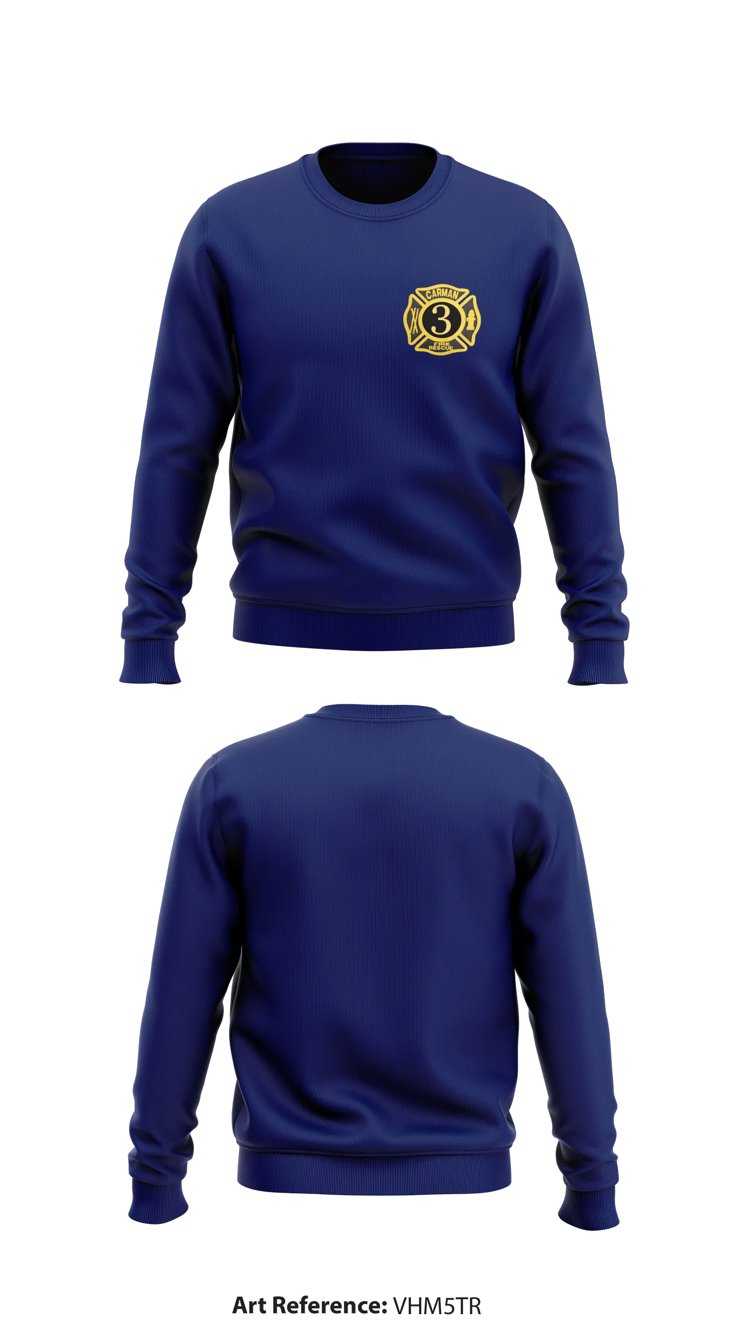Carman Fire Department Core Men's Crewneck Performance Sweatshirt - VHm5TR