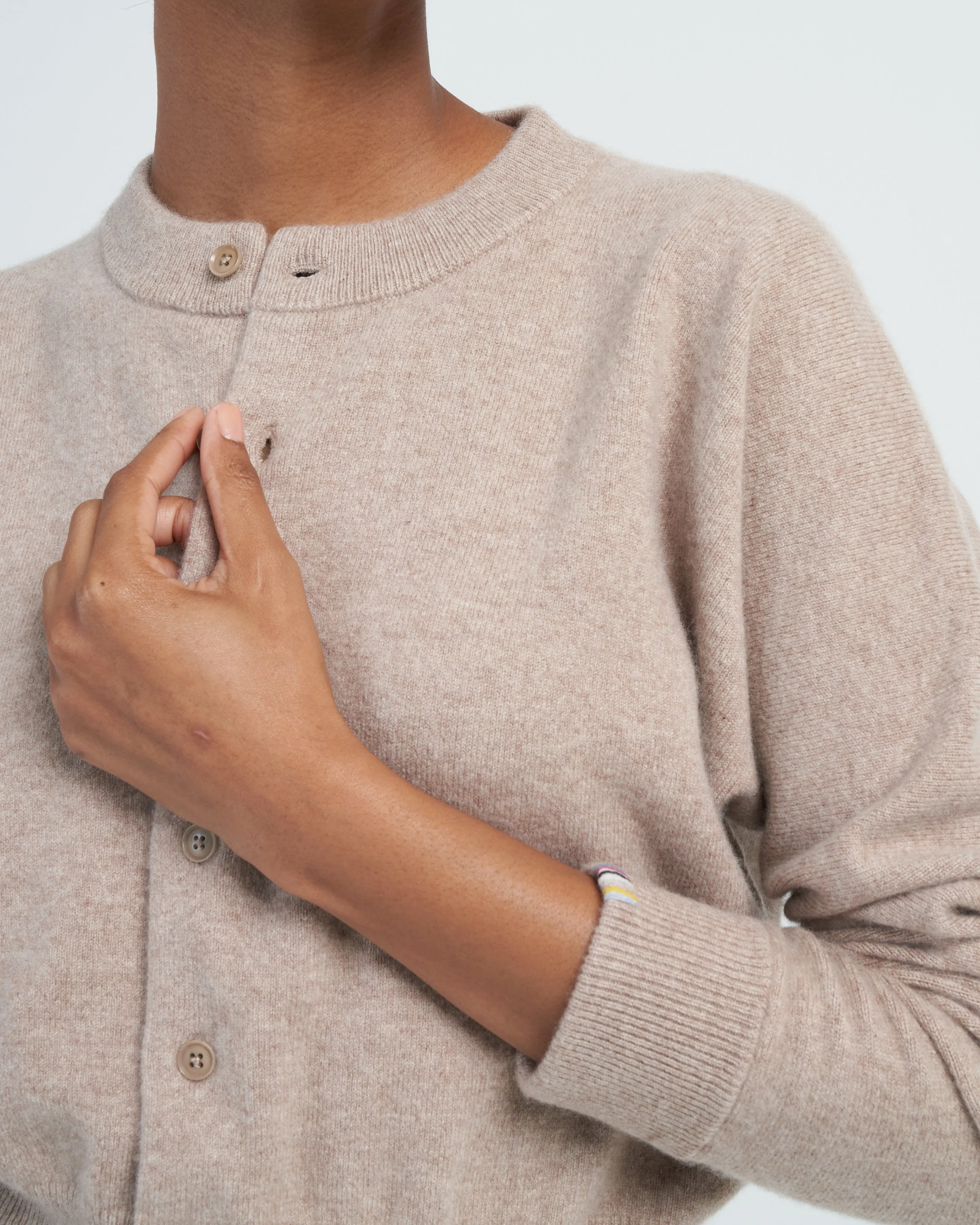 cashmere cardi - sand