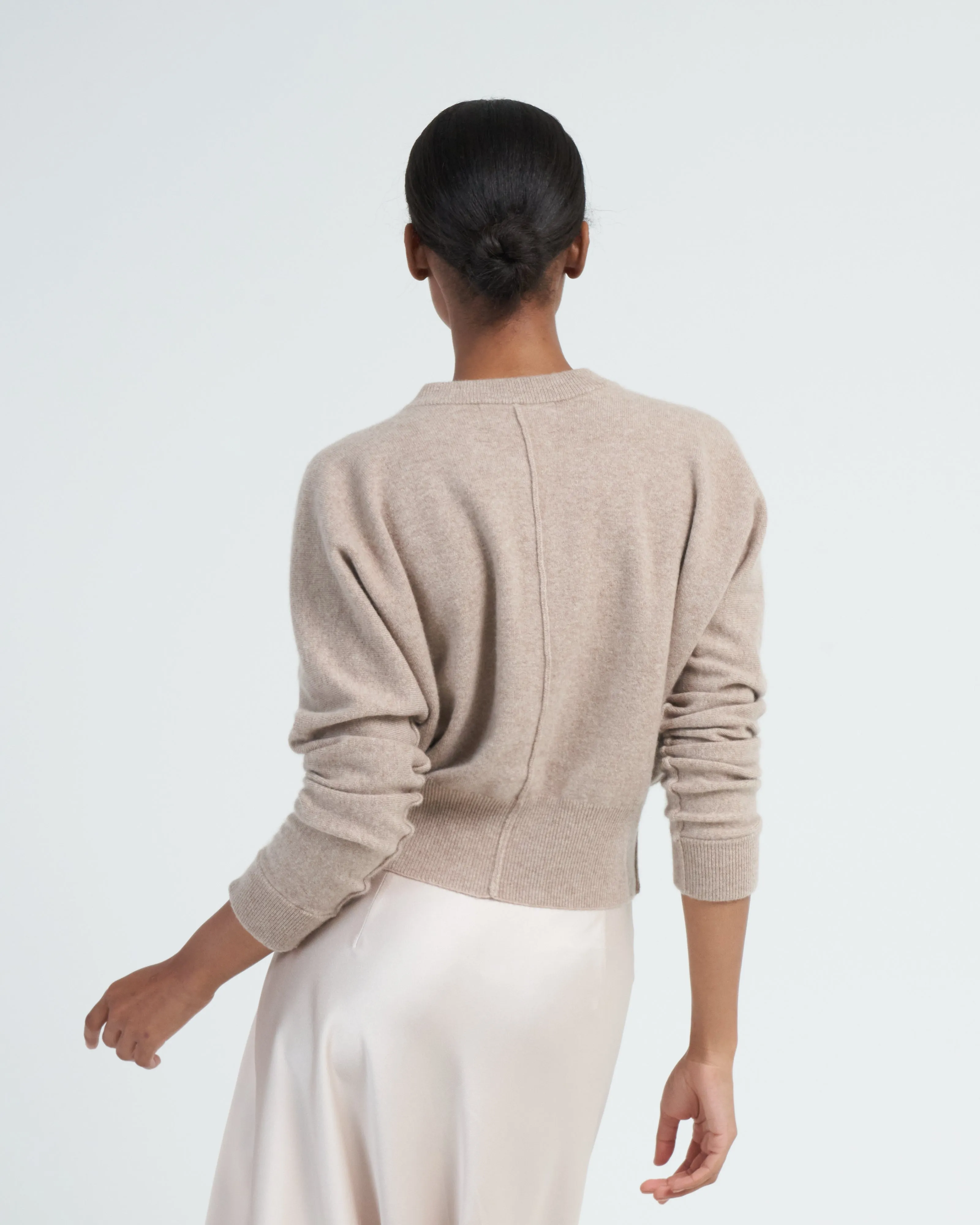 cashmere cardi - sand