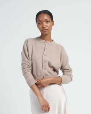 cashmere cardi - sand