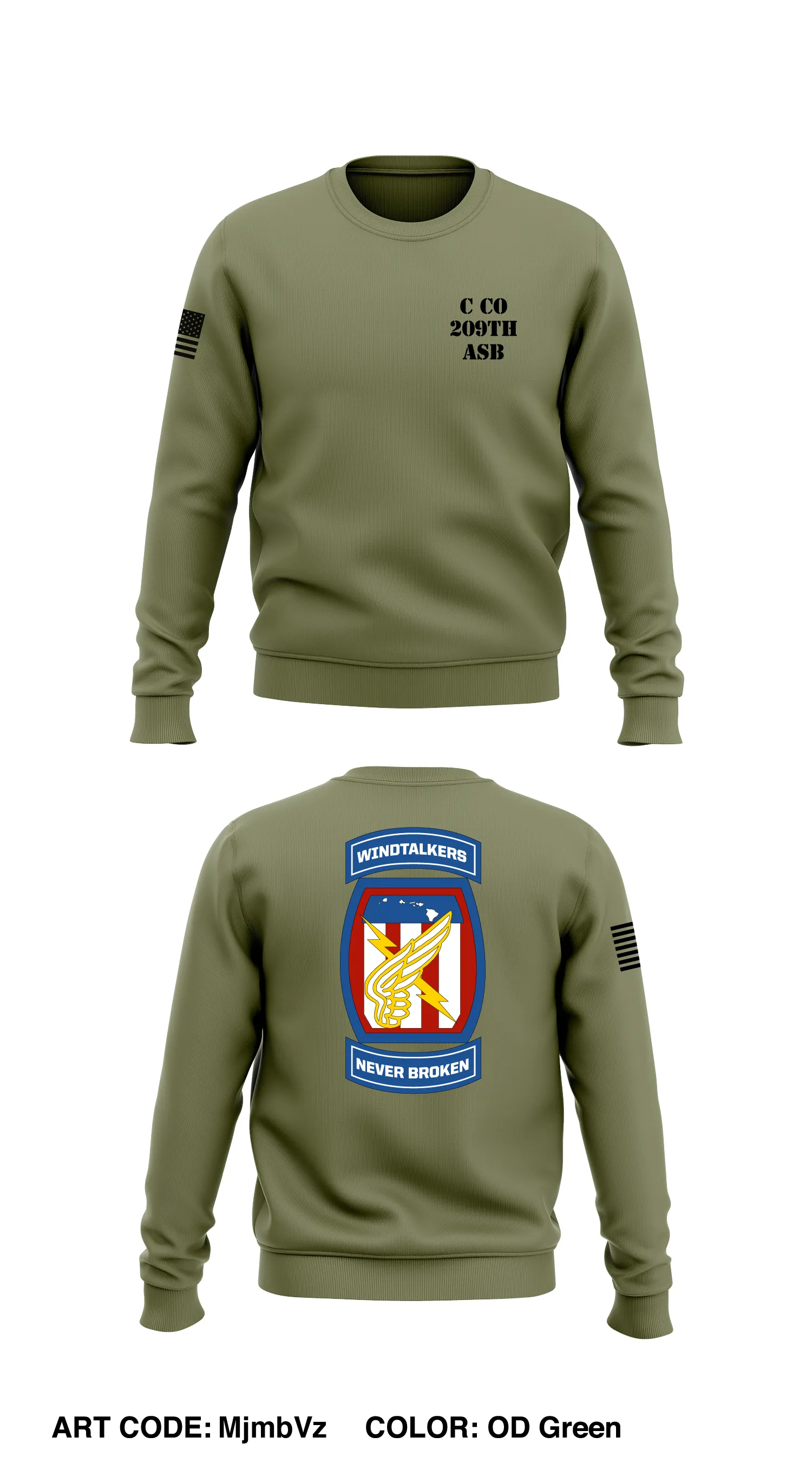 Charlie Co 209th ASB Store 1 Core Men's Crewneck Performance Sweatshirt - MjmbVz