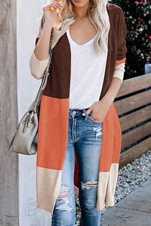 Chicindress Loose Splice Contrast Cardigan
