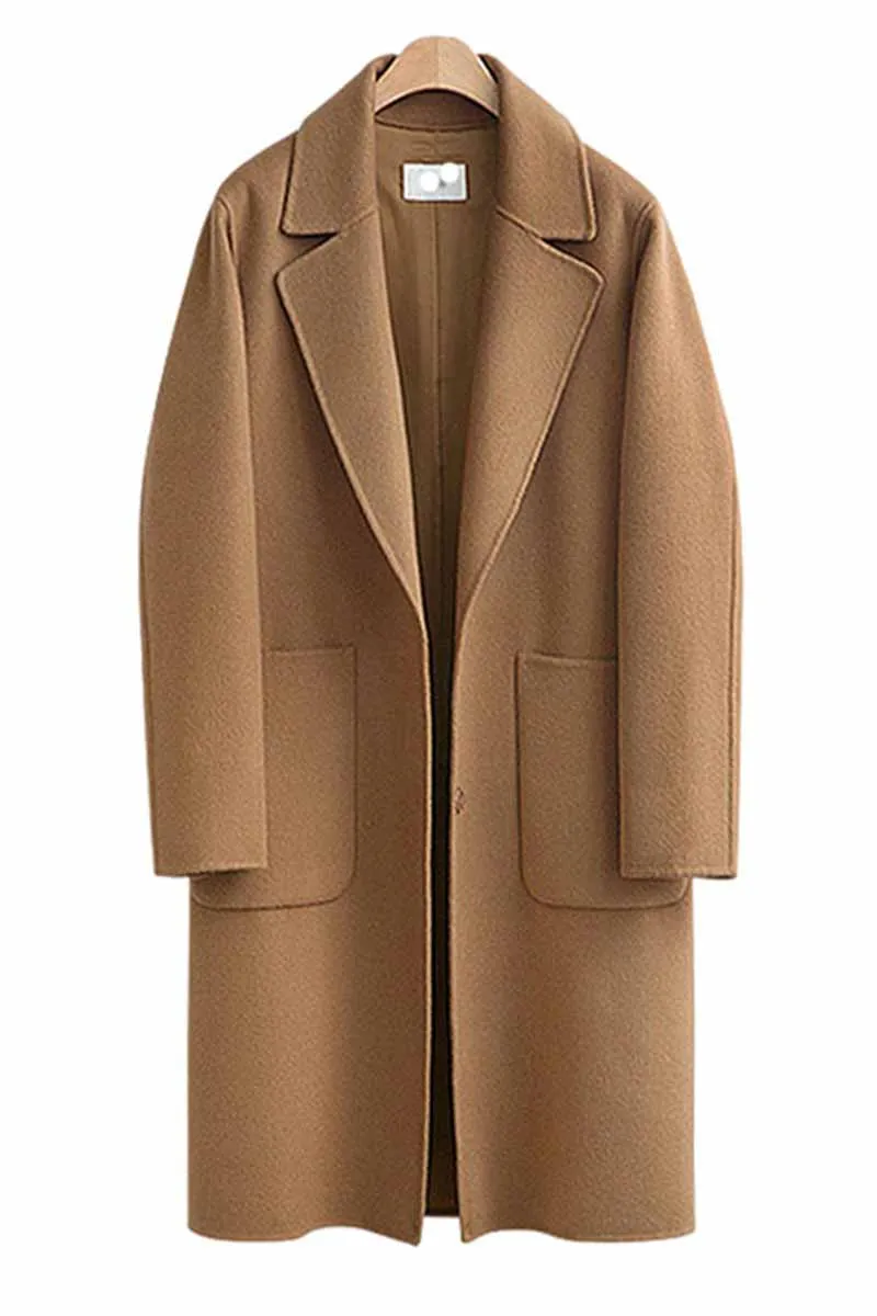 Chicindress Loose Thick Solid Color Coat