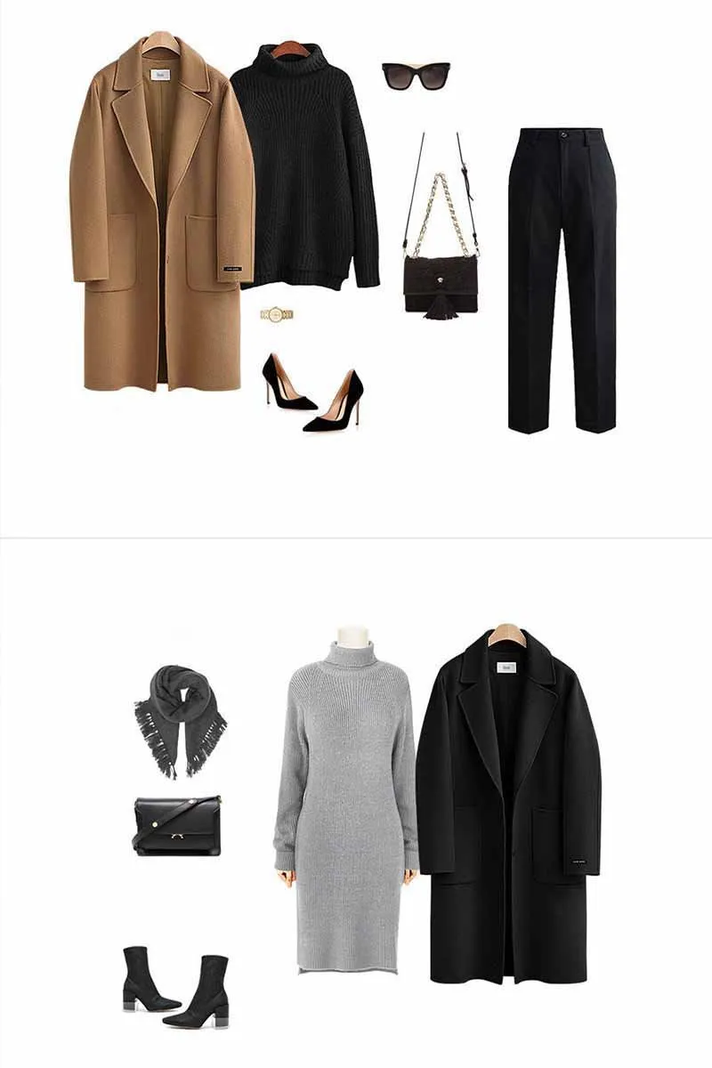 Chicindress Loose Thick Solid Color Coat