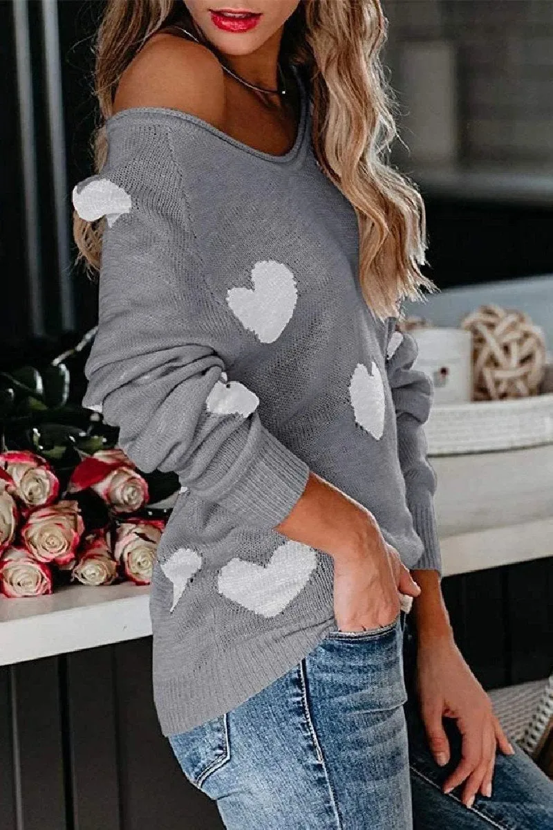 Chicindress Loose V-Neck Love Knitted Sweater(5 Colors)