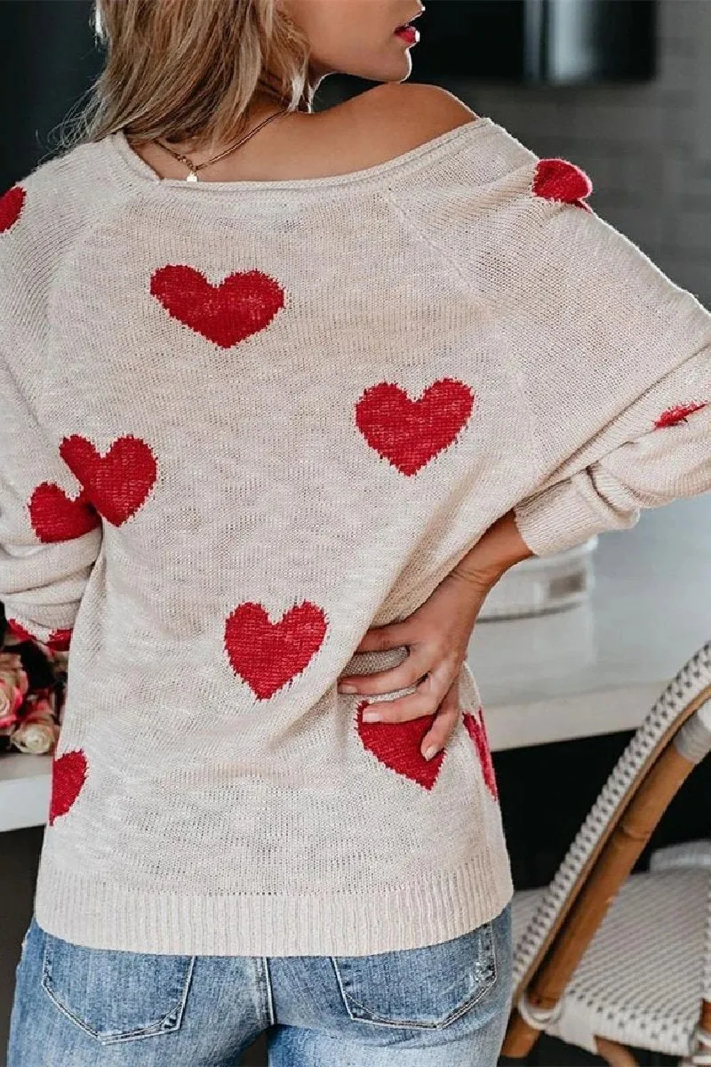 Chicindress Loose V-Neck Love Knitted Sweater(5 Colors)