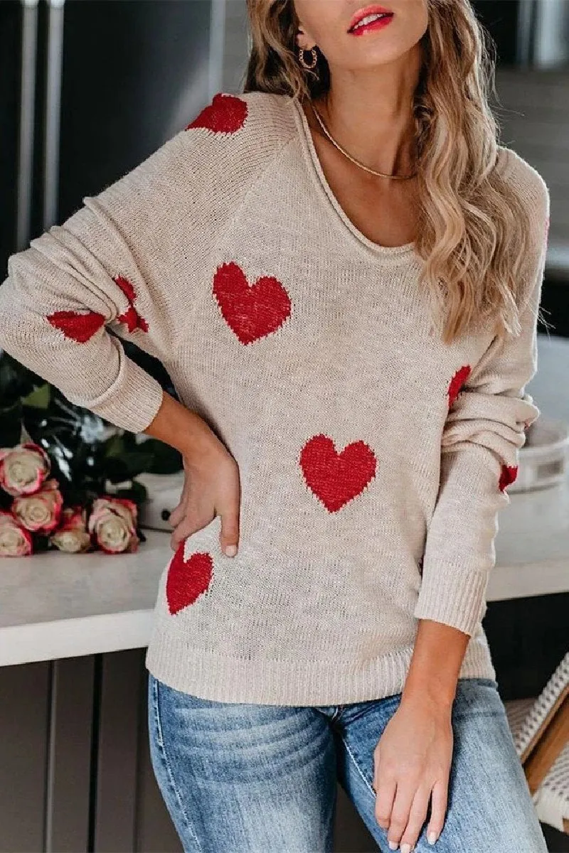 Chicindress Loose V-Neck Love Knitted Sweater(5 Colors)
