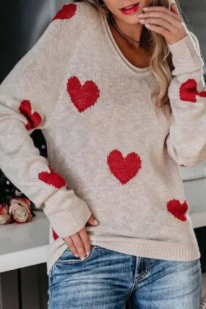 Chicindress Loose V-Neck Love Knitted Sweater(5 Colors)