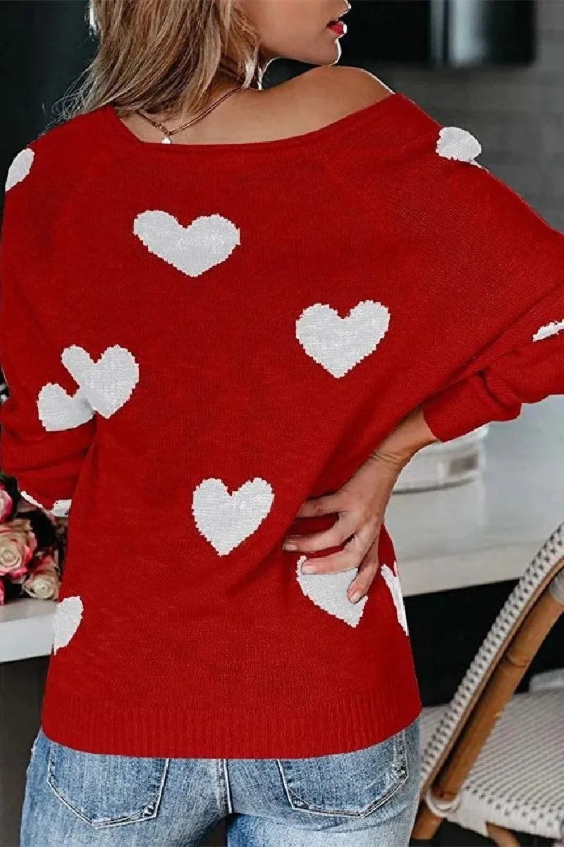 Chicindress Loose V-Neck Love Knitted Sweater(5 Colors)