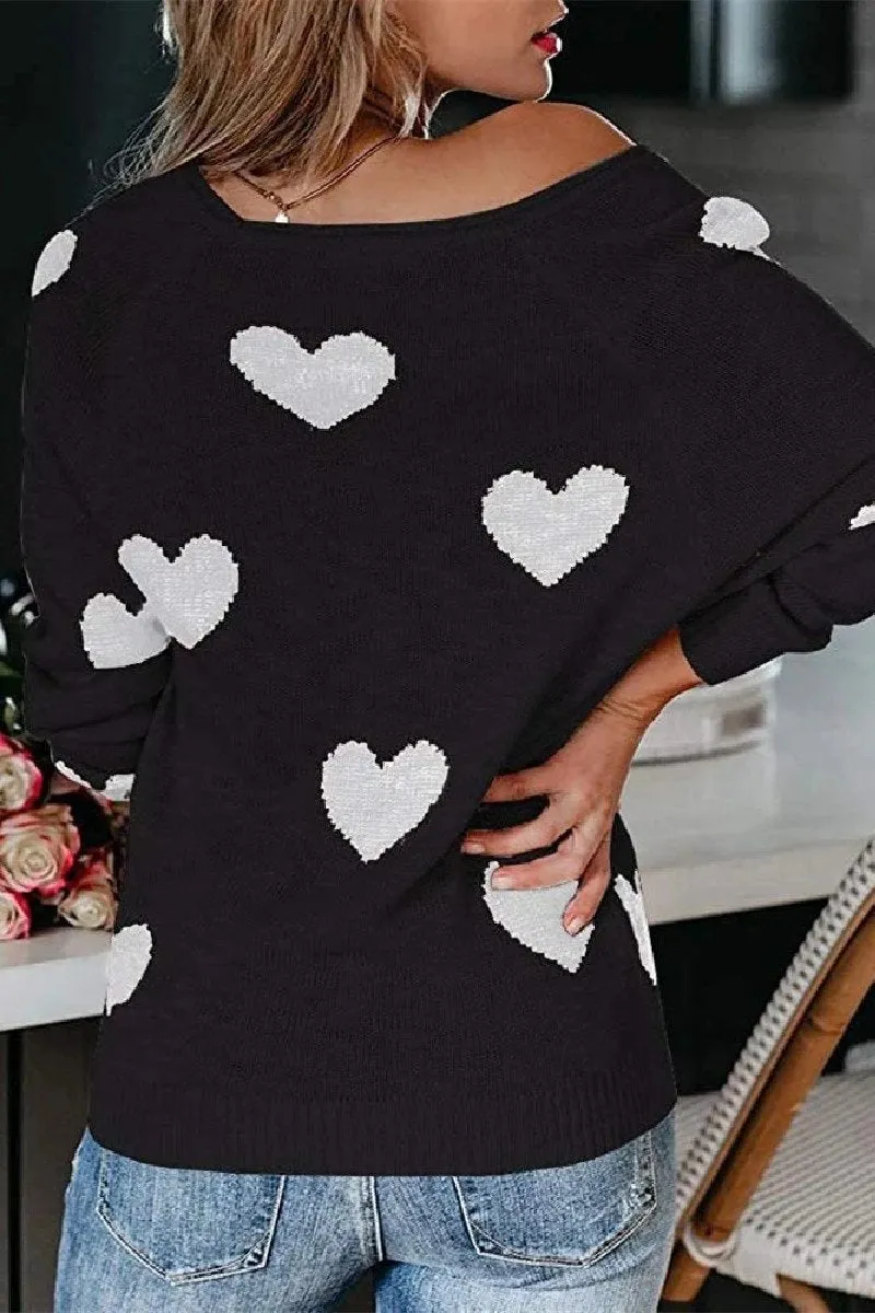 Chicindress Loose V-Neck Love Knitted Sweater(5 Colors)