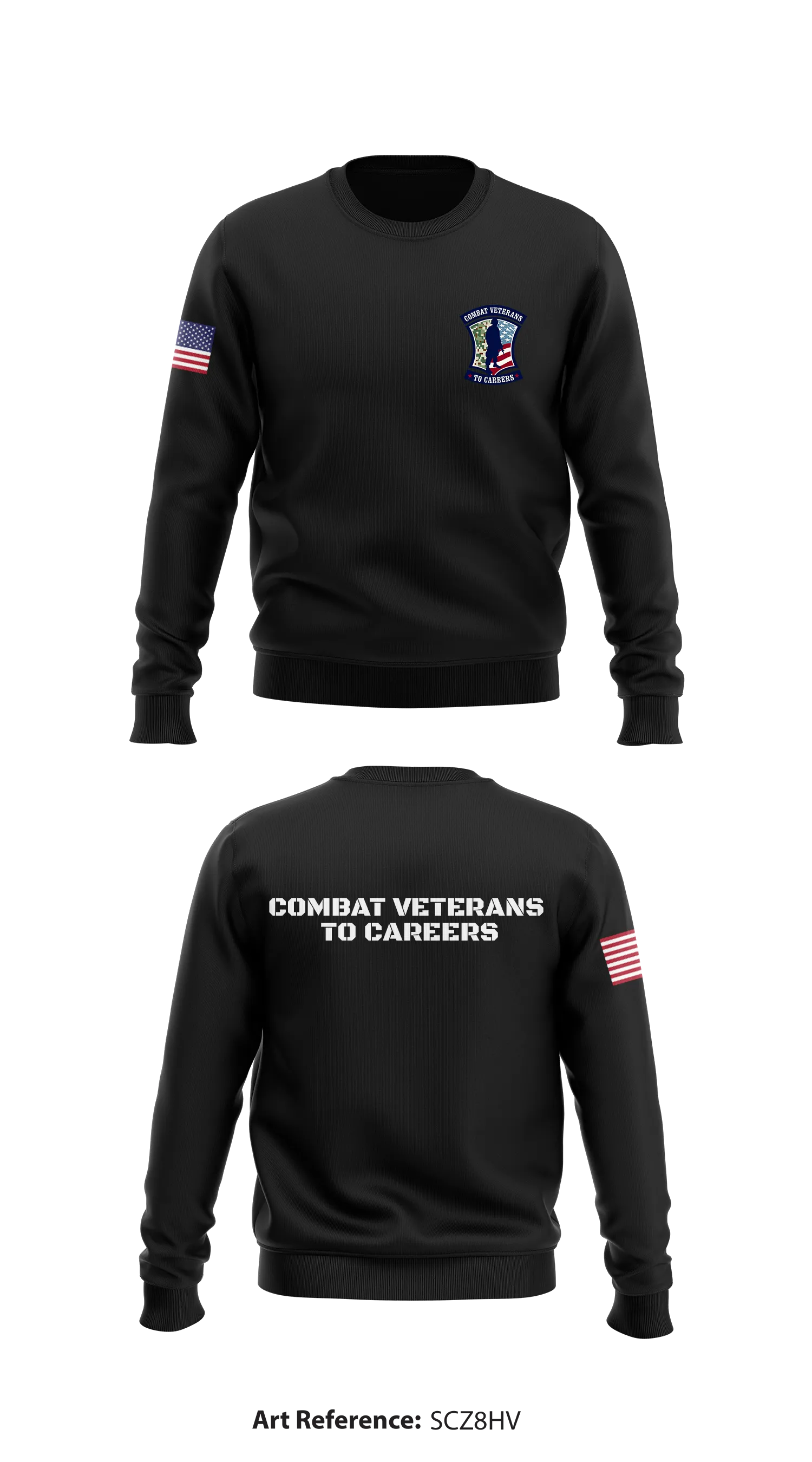 Combat Veterans to Careers Store 1 Core Men's Crewneck Performance Sweatshirt - sCz8hv
