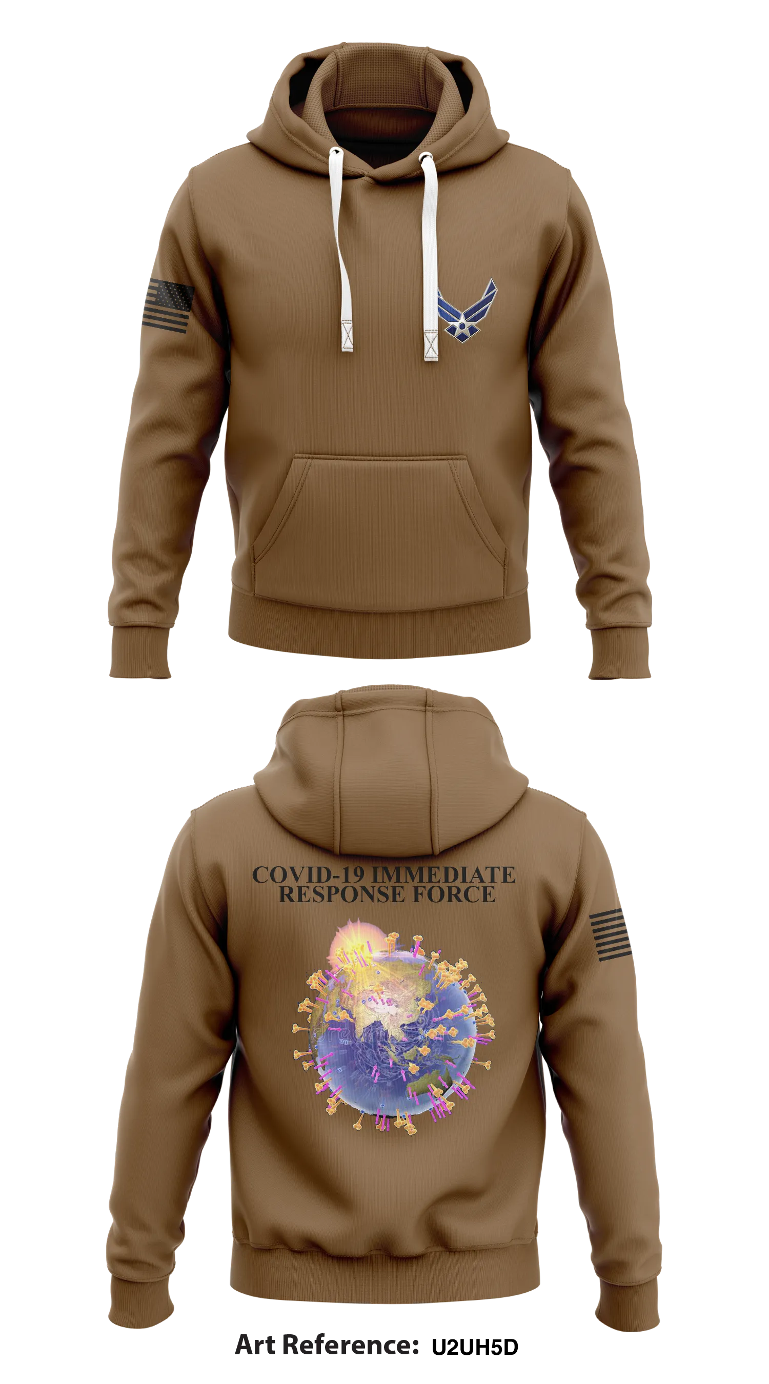 COVID-19 Immediate Response Force Store 1 Core Men's Hooded Performance Sweatshirt - u2uh5d