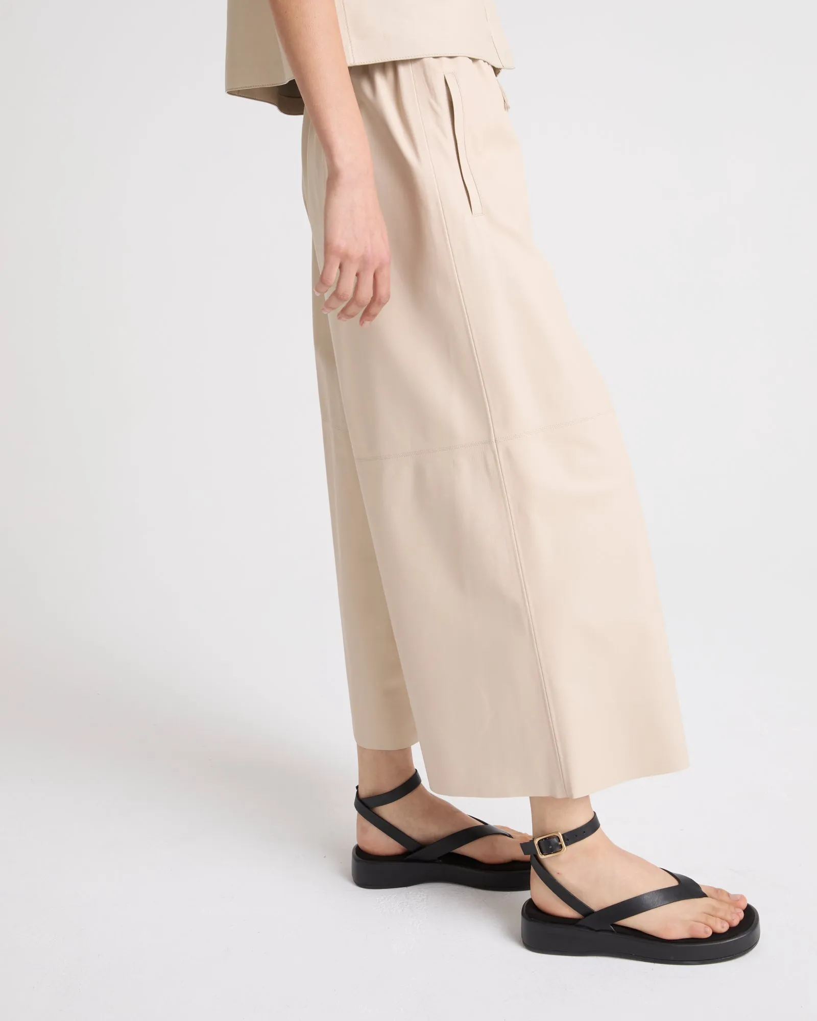 Culottes in fine lambskin leather