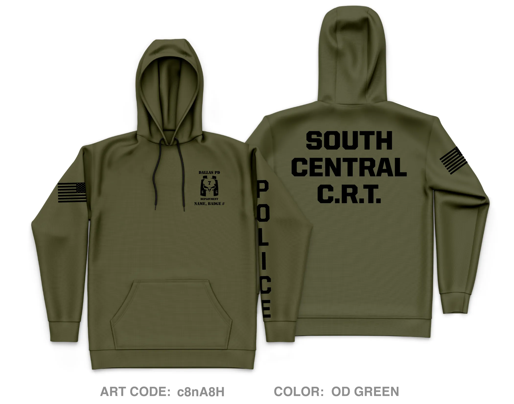 CUSTOM Dallas PD Store 1 Core Men's Hooded Performance Sweatshirt - c8nA8H