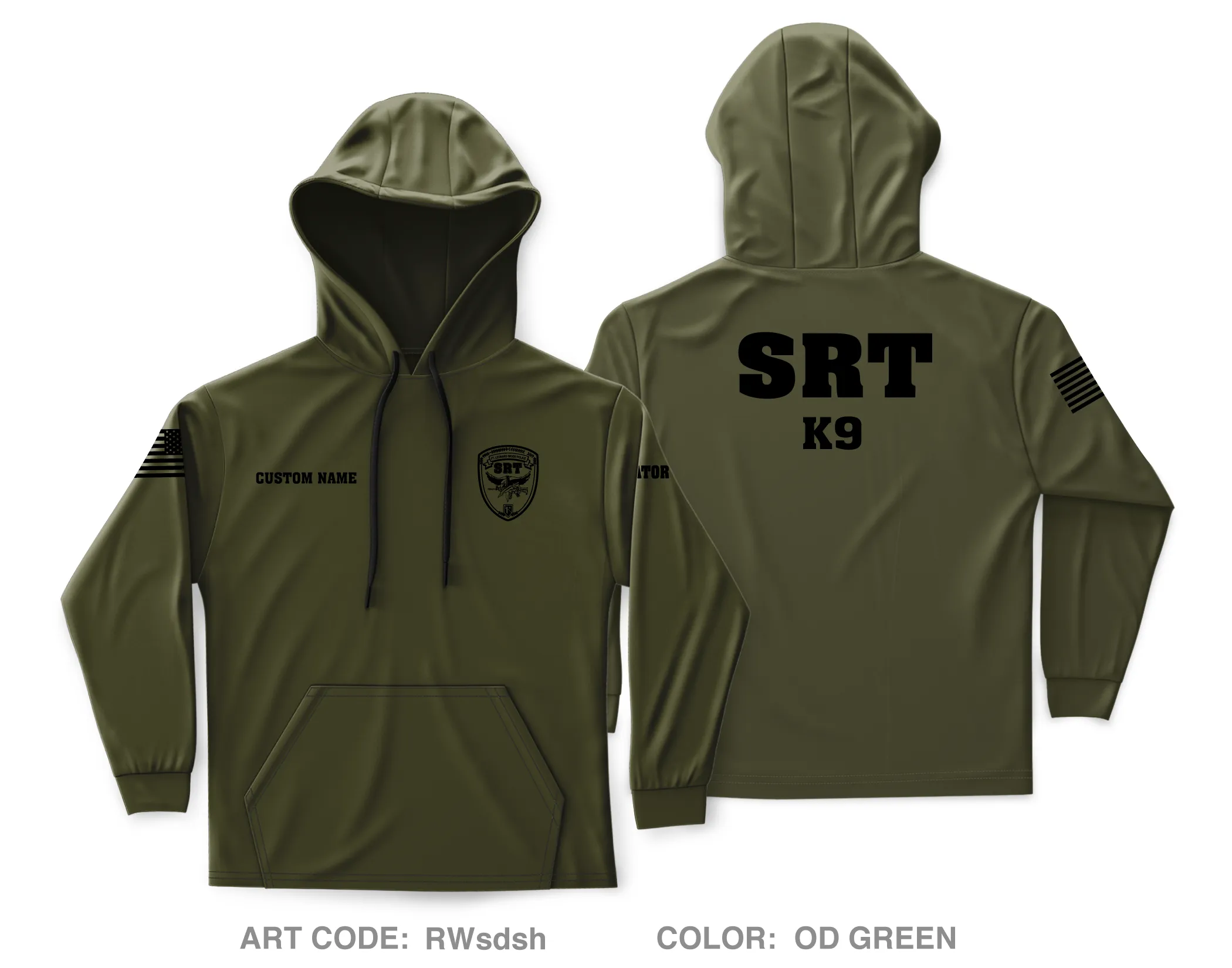 CUSTOM Department Of the army civilian police Core Men's Hooded Performance Sweatshirt - RWsdsh
