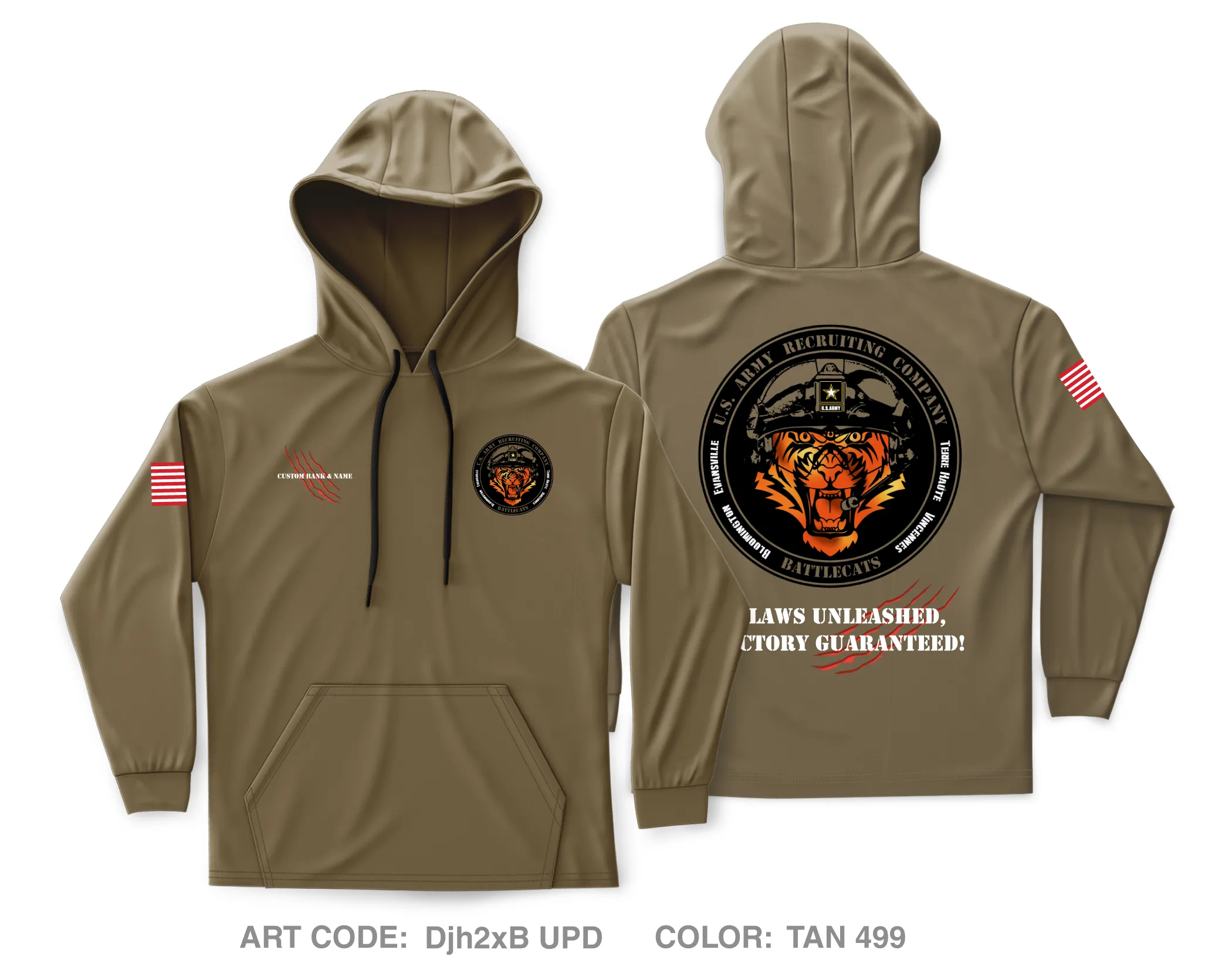 Custom Evansville Recruiting Company, BattleCats Core Men's Hooded Performance Sweatshirt - Djh2xB_UPD