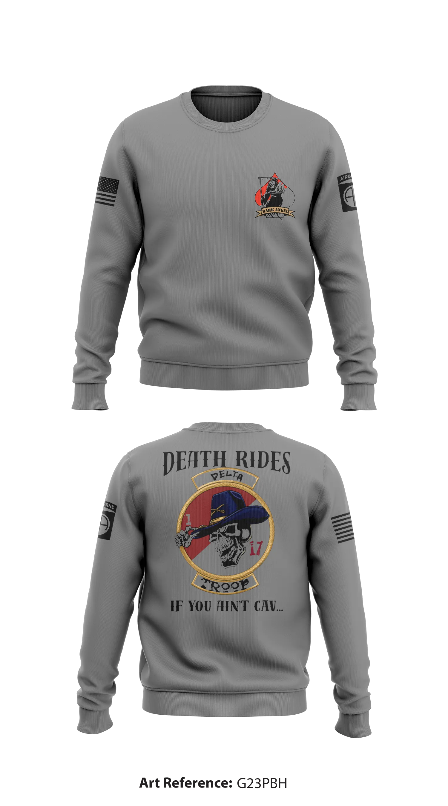D TROOP 1/17 CAV Store 1 Core Men's Crewneck Performance Sweatshirt - G23pBH