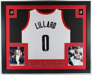 Damian Lillard Signed Portland Trail Blazers 35" x 43" Framed Jersey (Beckett)