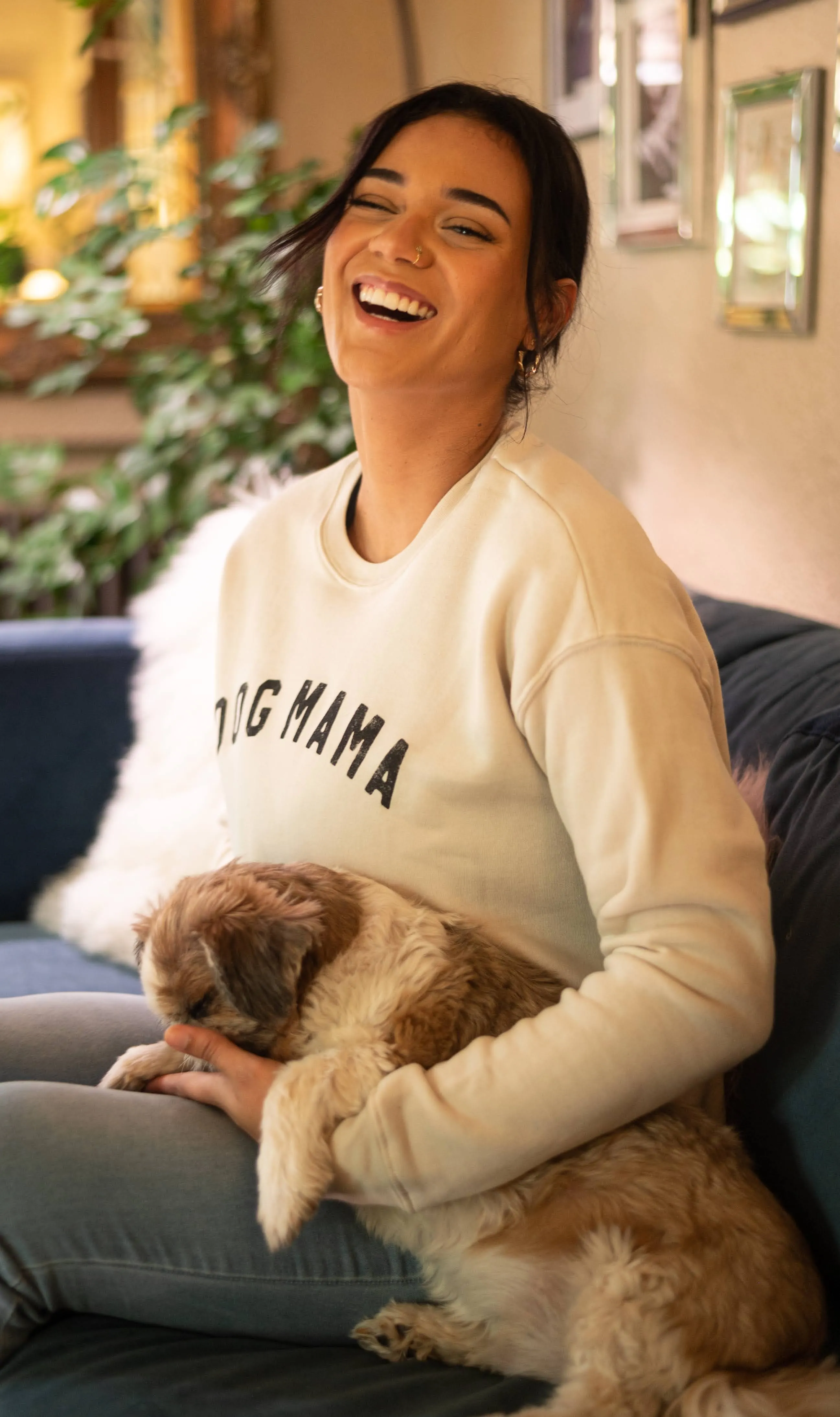 DOG MAMA Unisex Crewneck Pullover Sweatshirt