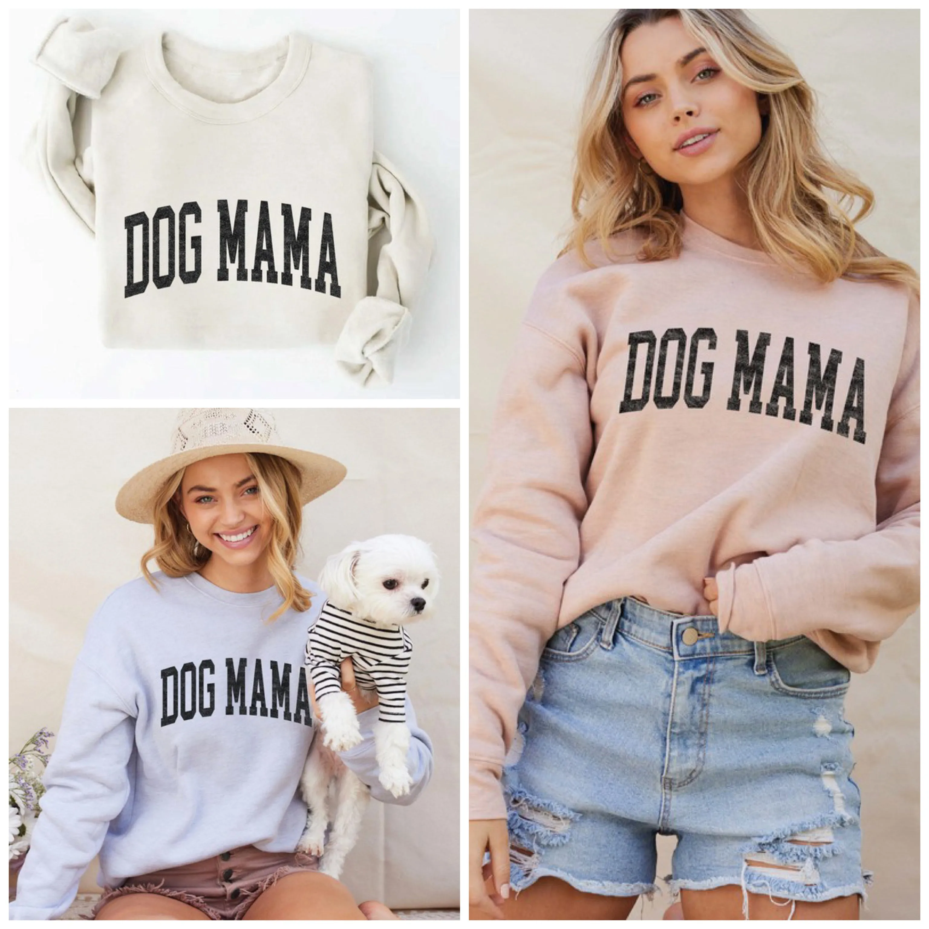 DOG MAMA Unisex Crewneck Pullover Sweatshirt