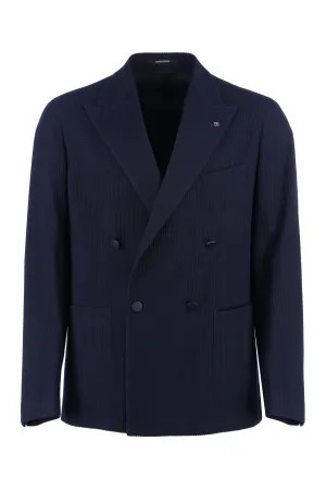 Double-breasted wool blazer
