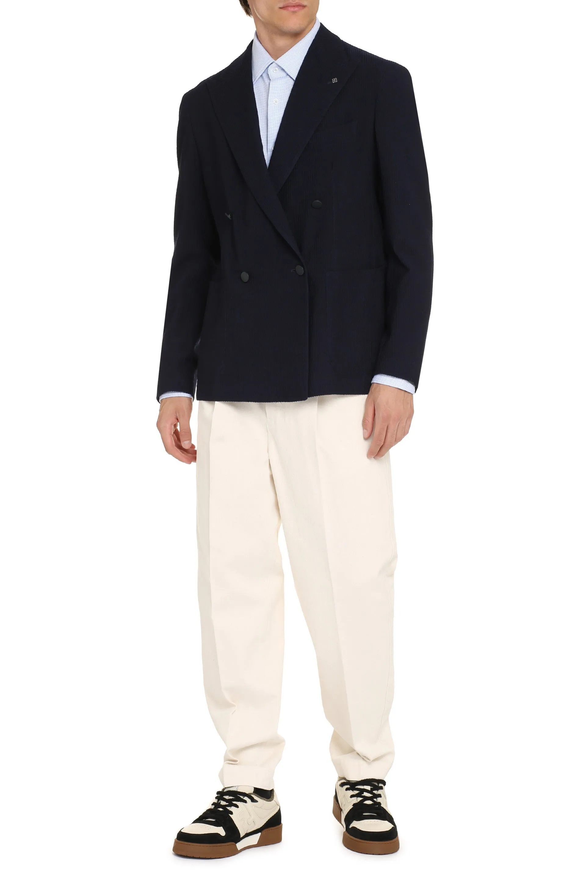 Double-breasted wool blazer